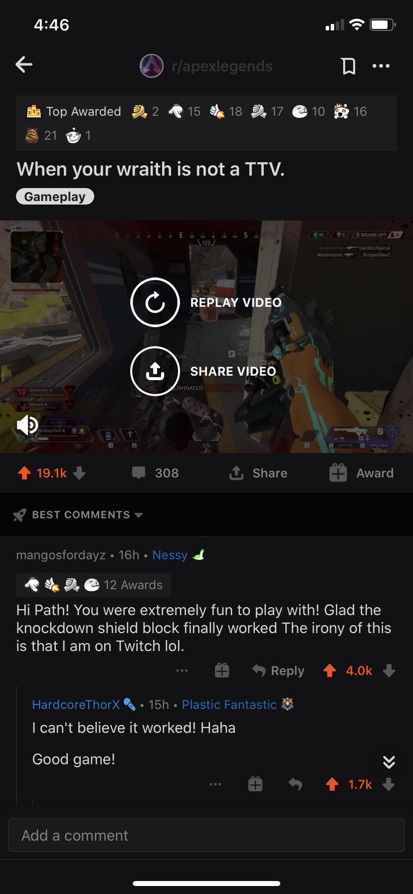 2 matchmade Apex Legends players find each other on reddit TwoRedditorsOneCup