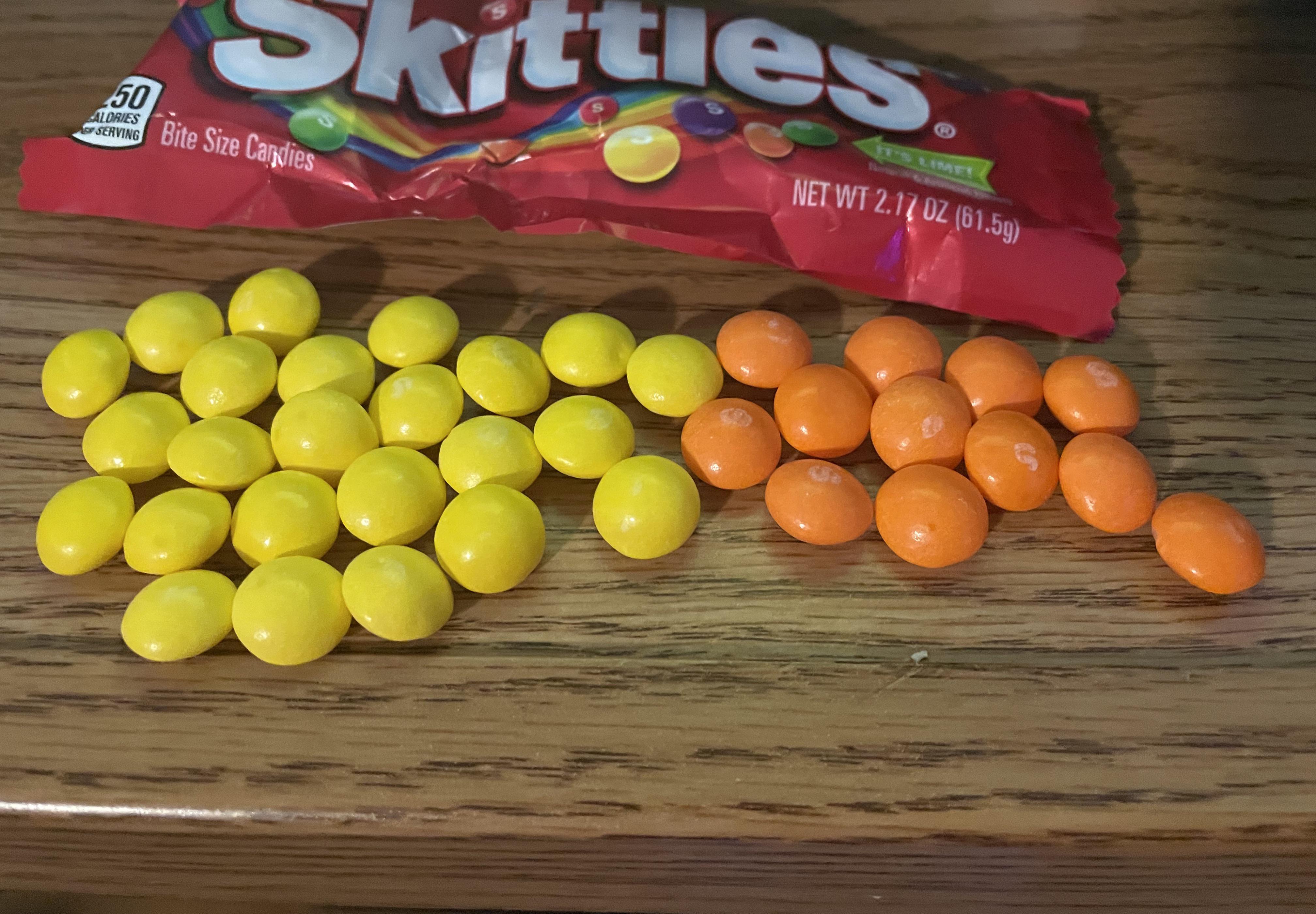I only got orange and yellow skittles, somehow r/Foodlottery