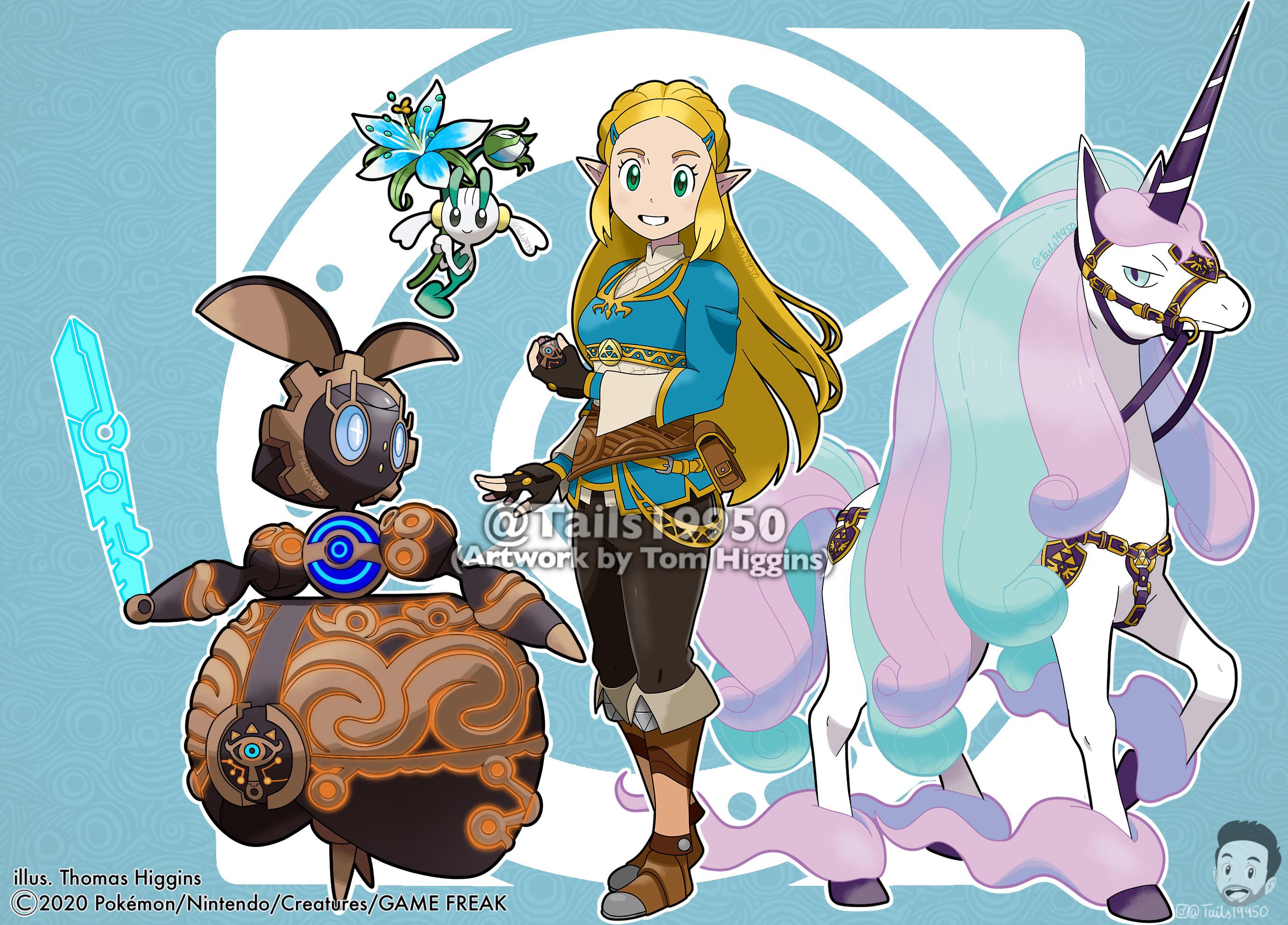 I’ve drawn Princess Zelda as a Pokemon trainer with some stylised