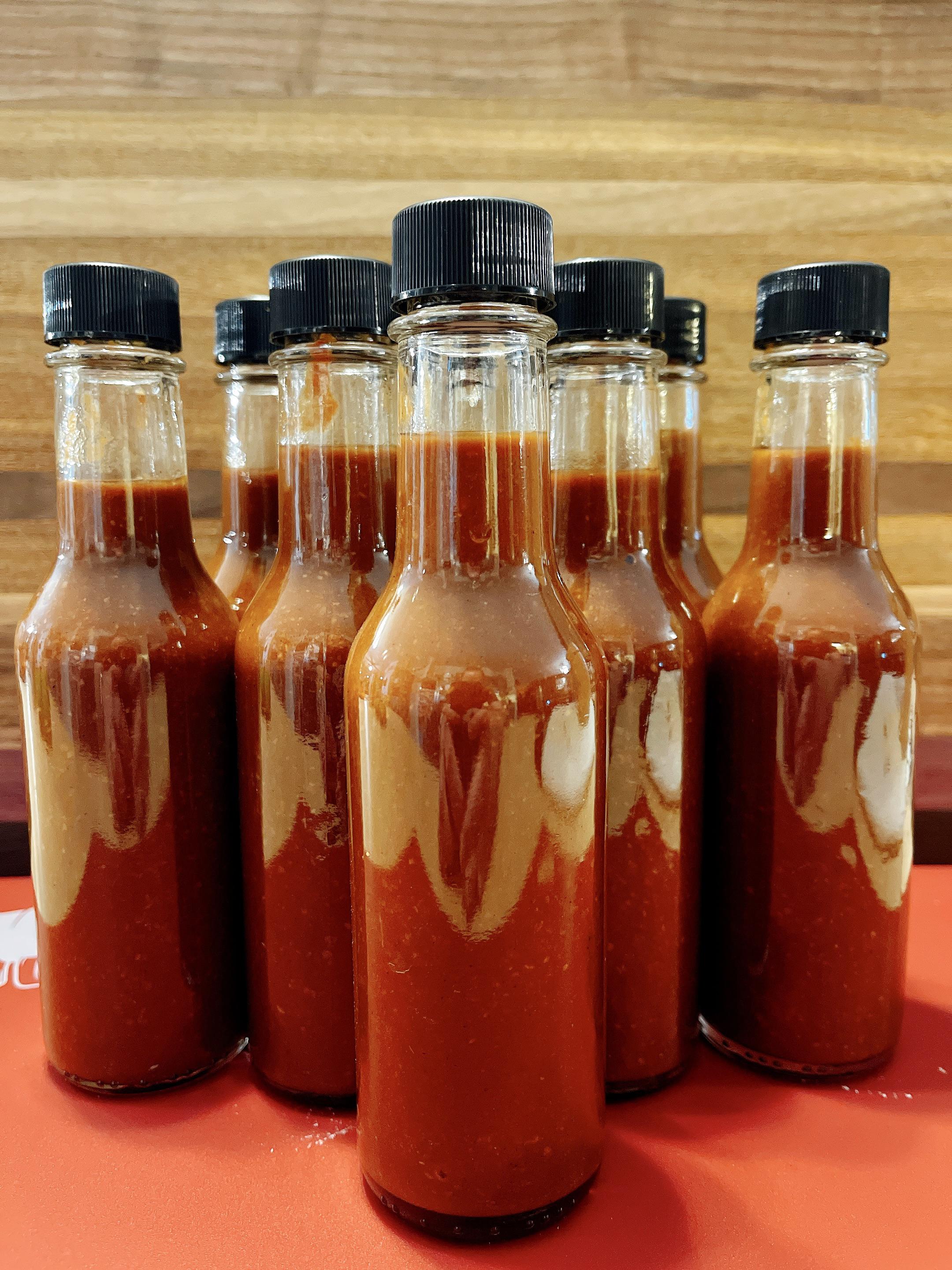 [homemade] Smoked Red Umami hot sauce, with smoked bird’s eye chili
