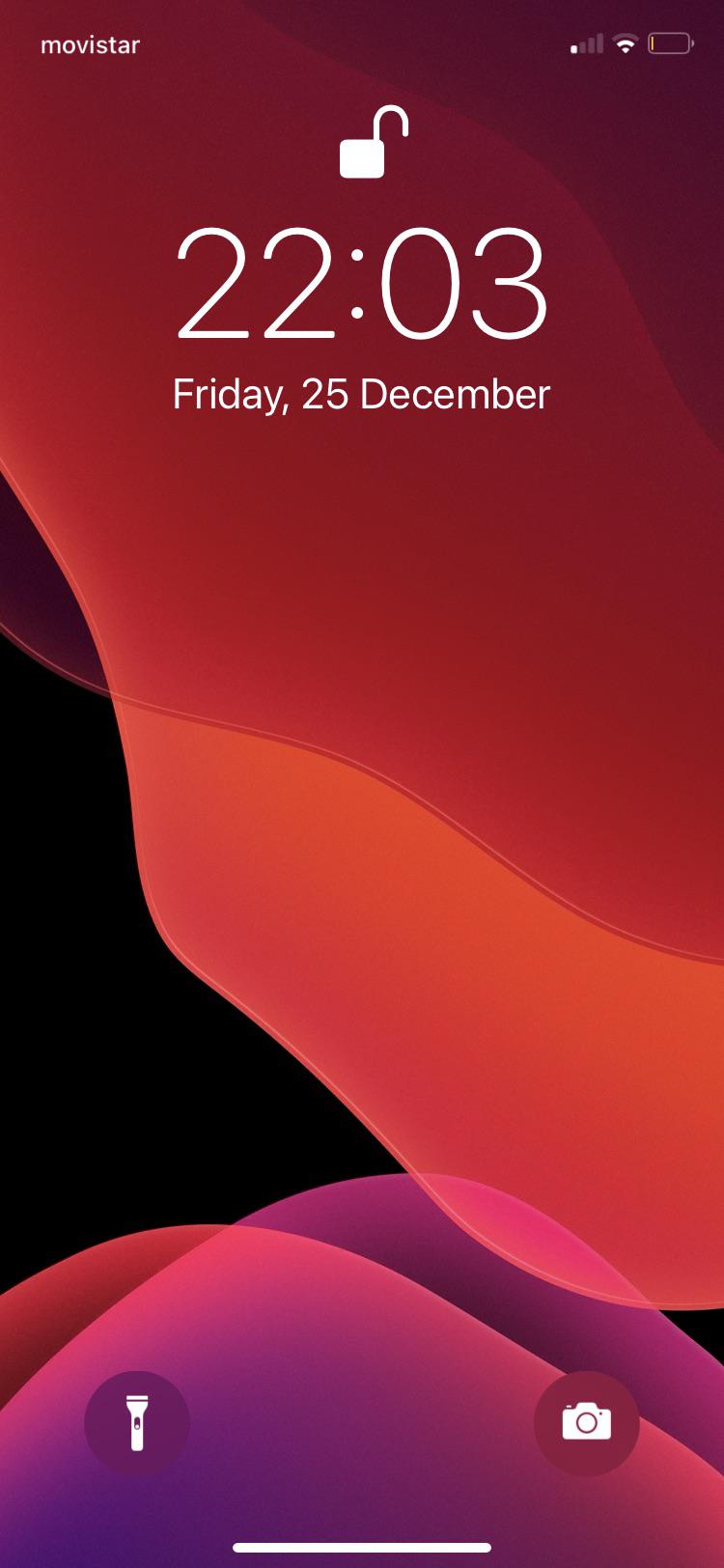 The bar to open the control center on my iPhone lock screen has
