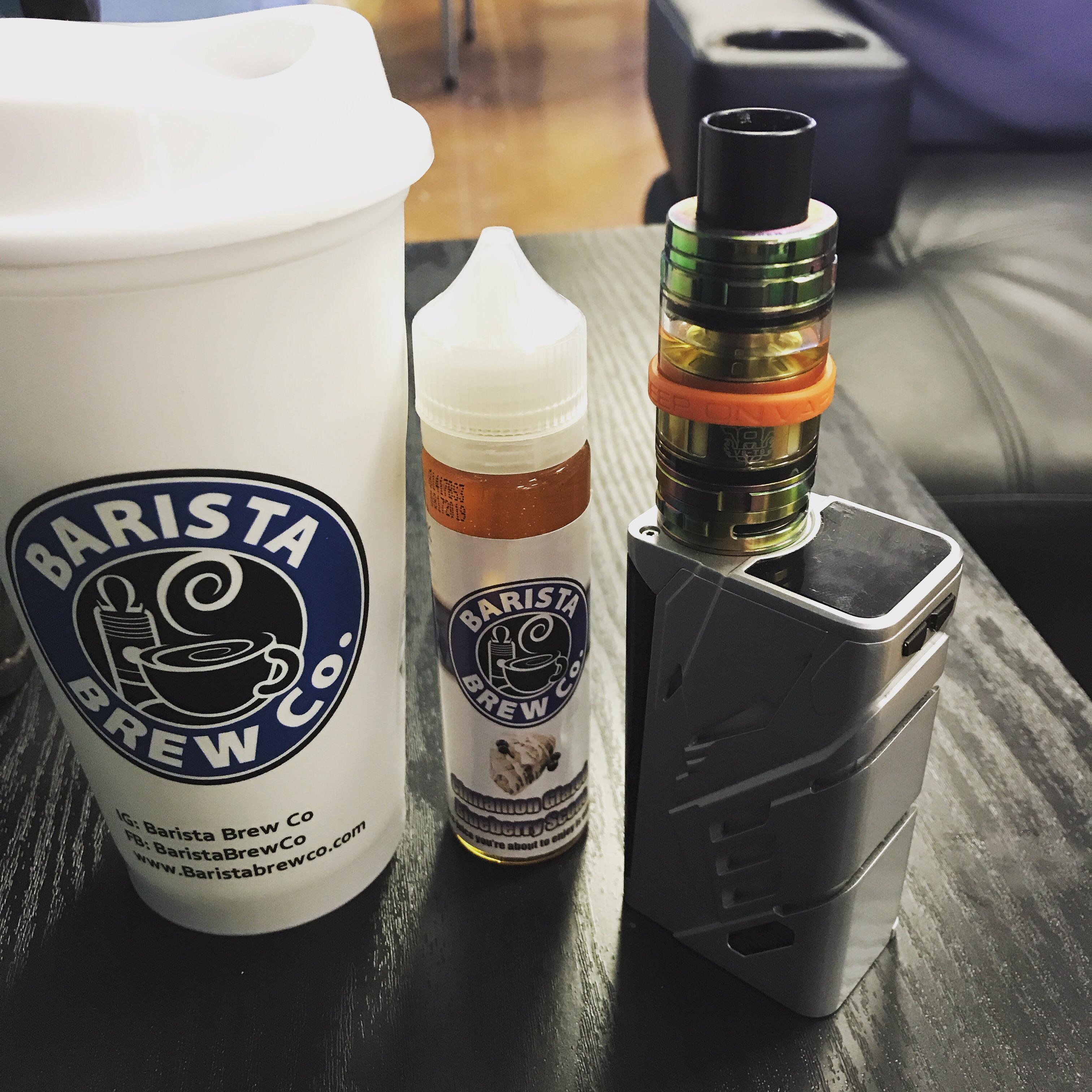 This company includes a functioning coffee cup with the juice! r/Vaping