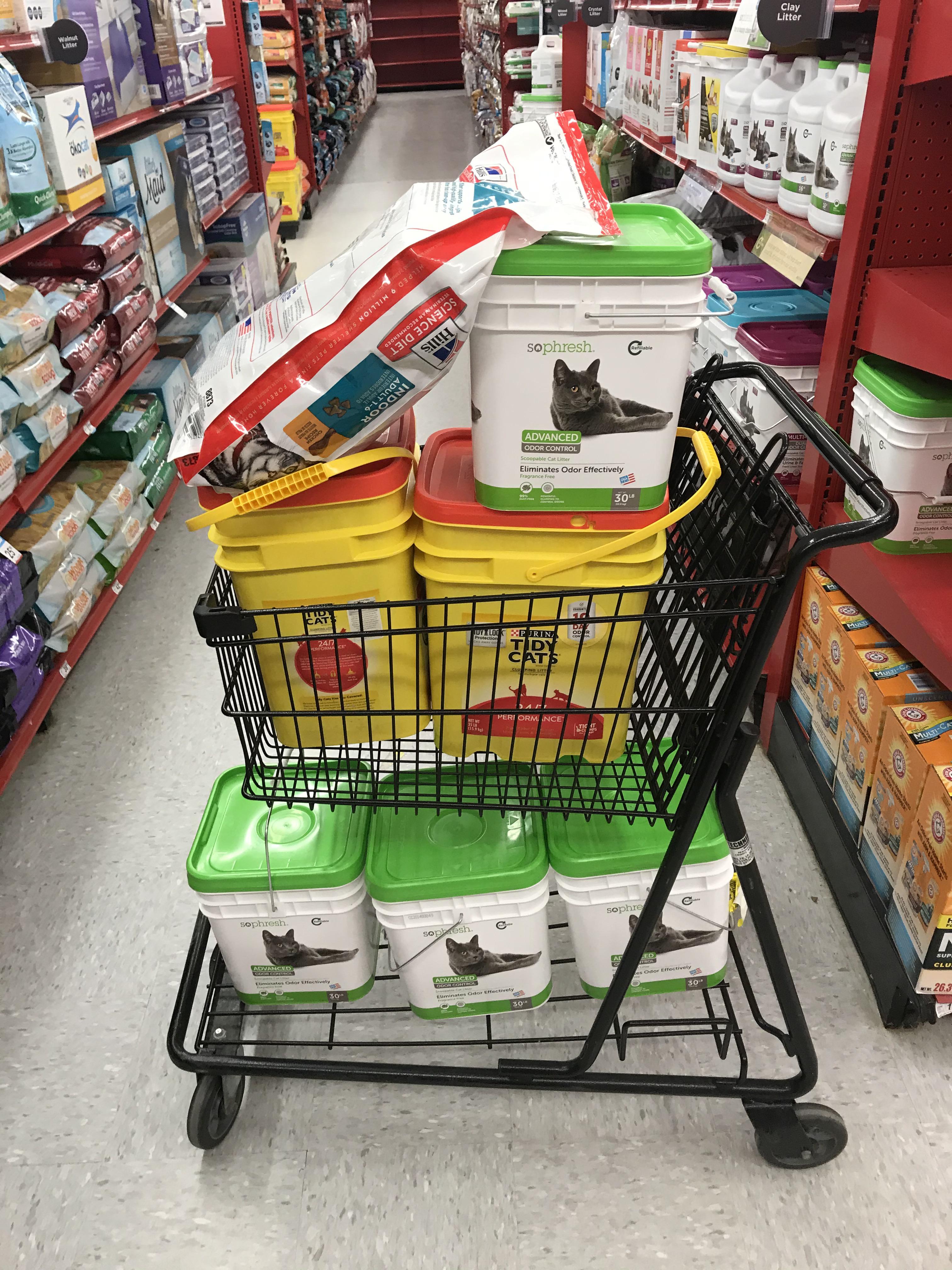 Nearly 200Ibs of cat litter...