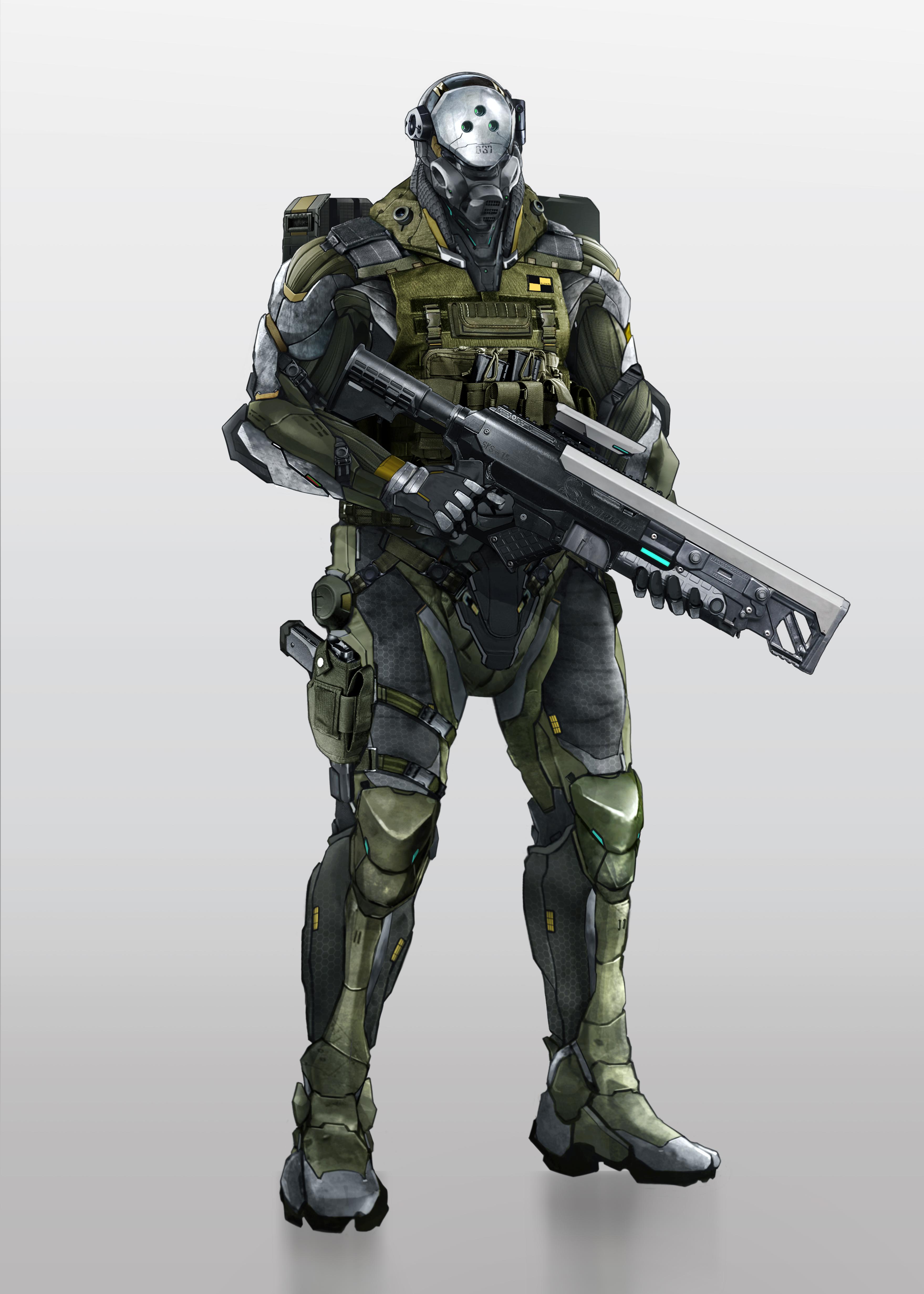 [OC] Scifi Soldier r/characterdrawing