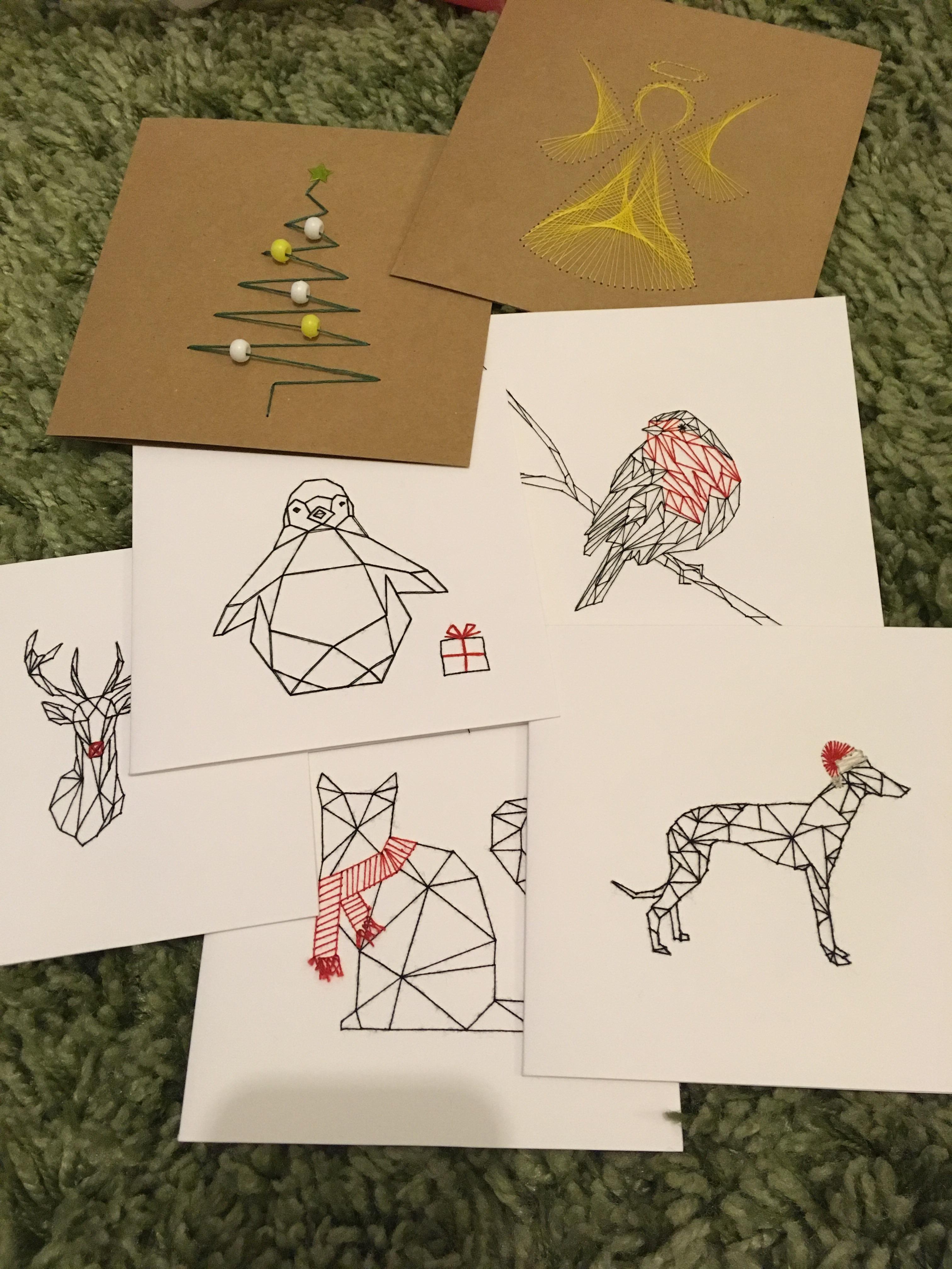 Last year’s Christmas cards (prick and stitch) r/cardmaking