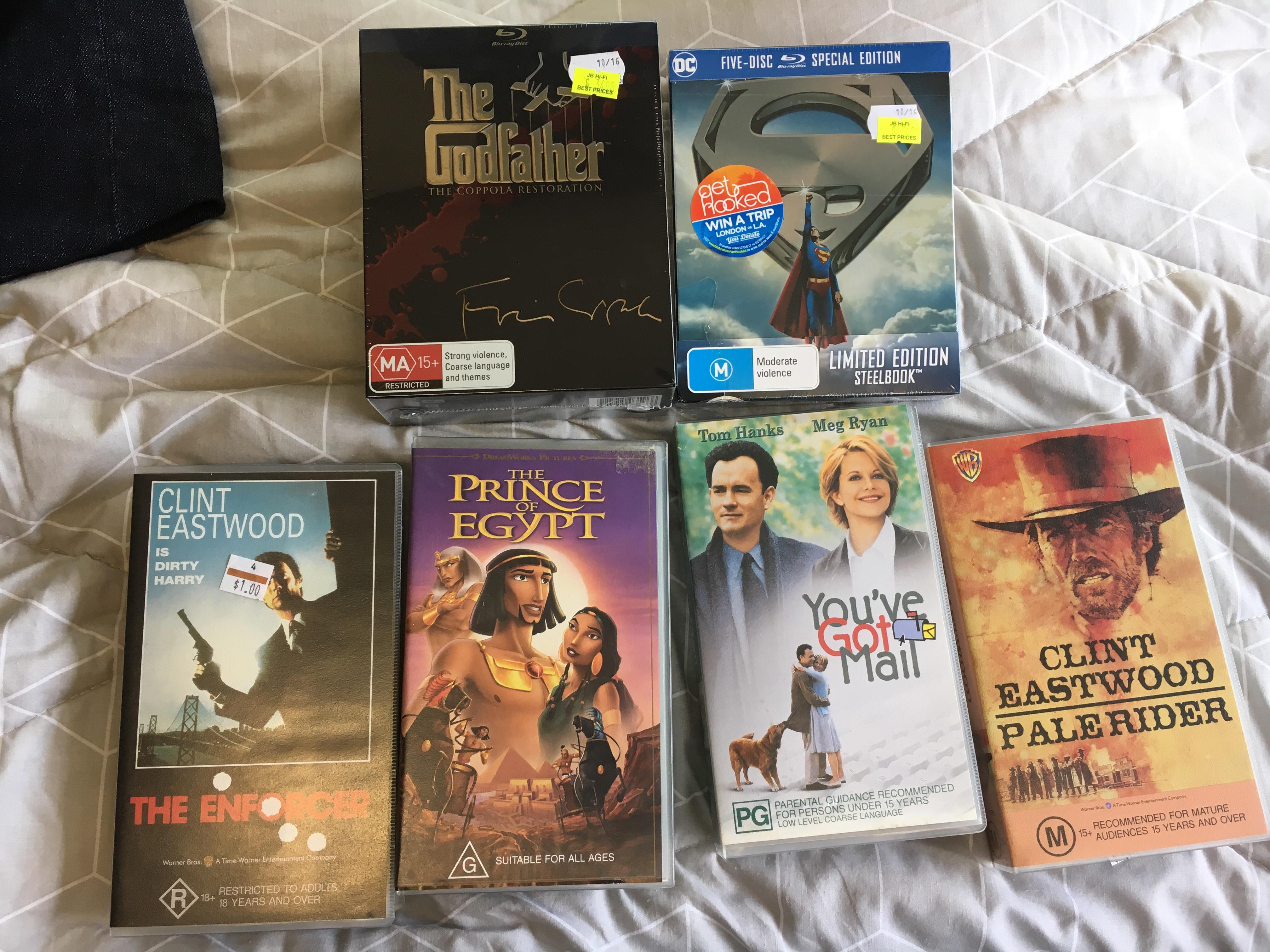 Grabbed some cheap BluRay boxsets and some VHS tapes today r