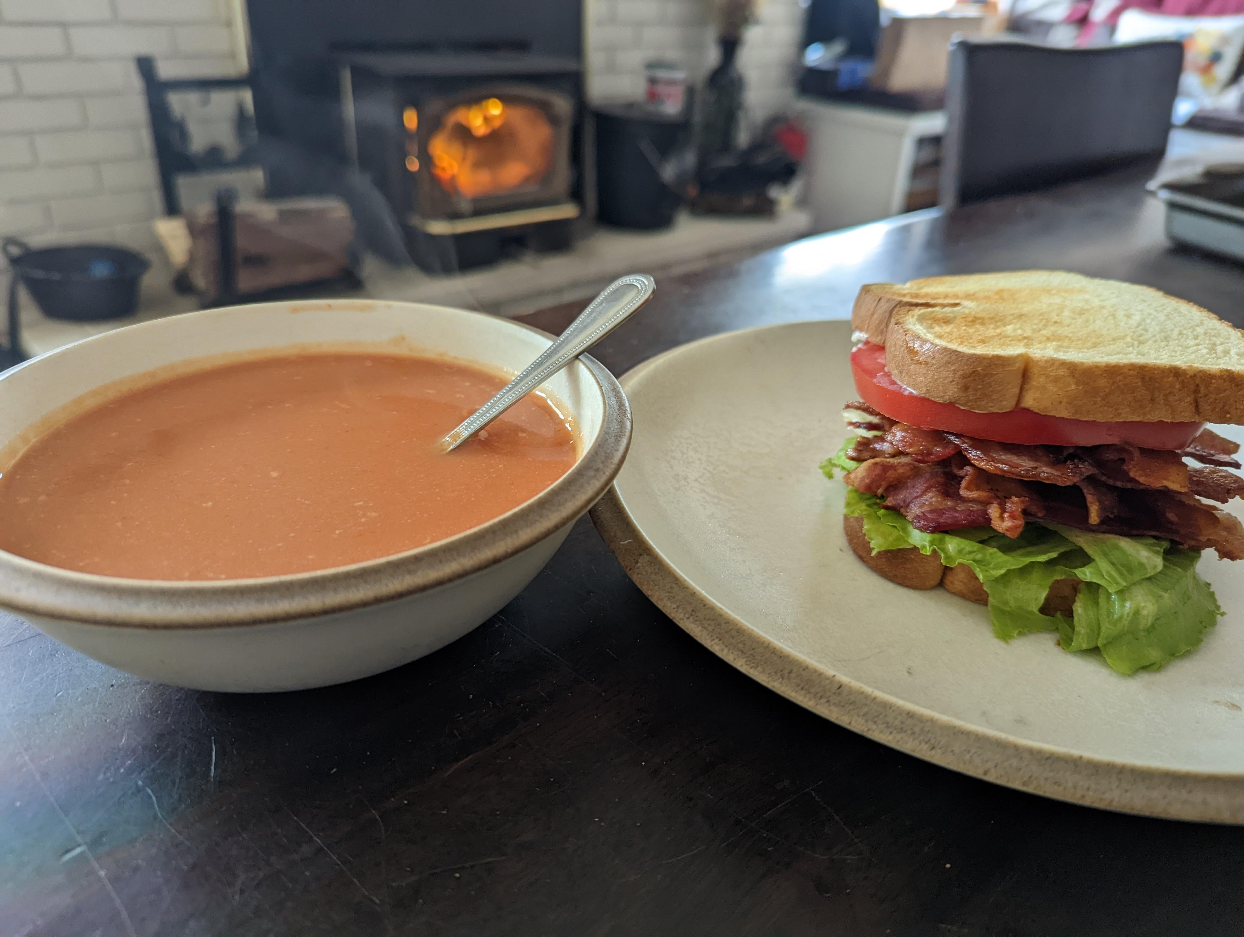 BLT and tomato soup. Name a better combo. r/FoodPorn