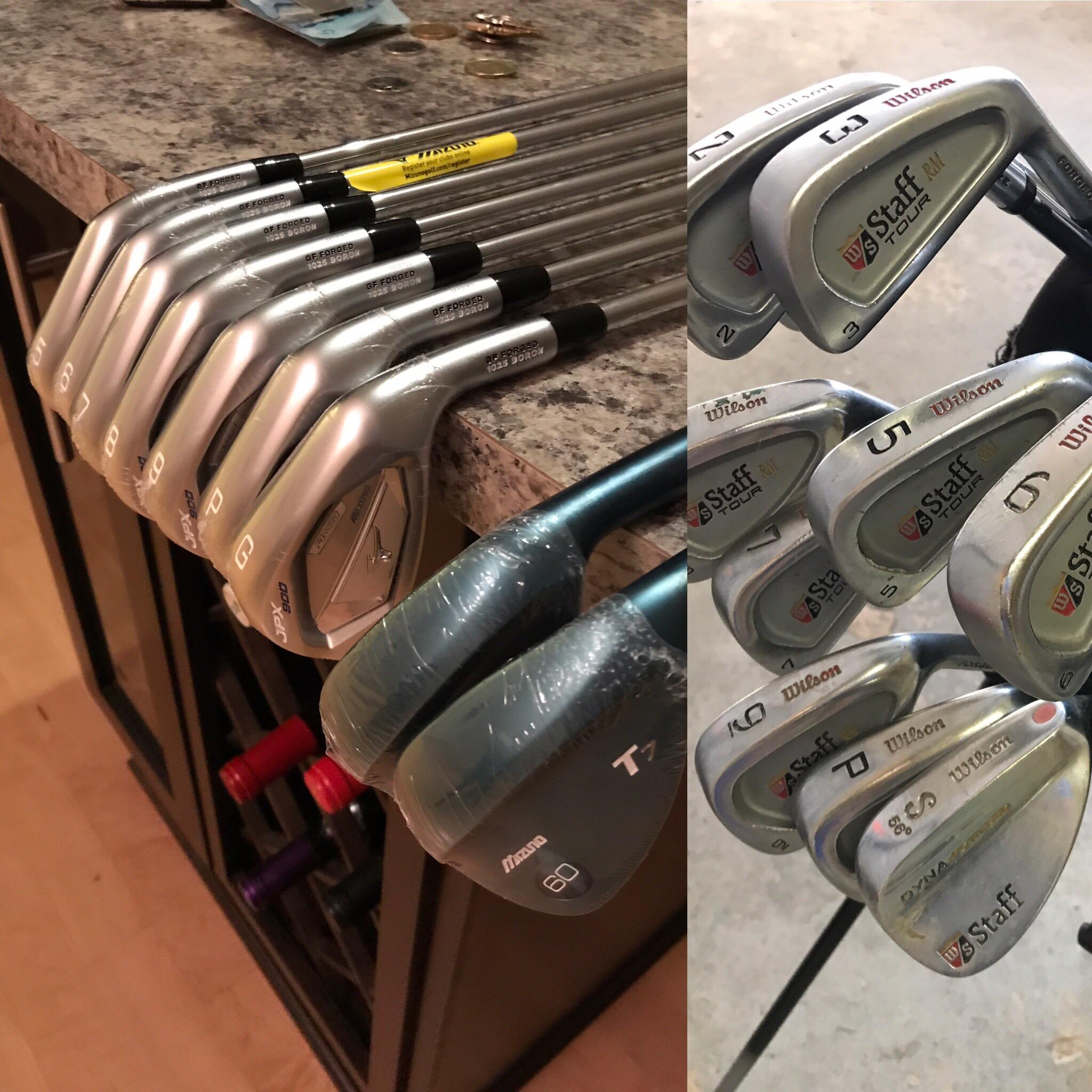 Thanks to Reddit golf feedback and guidance, my old and new sticks. r