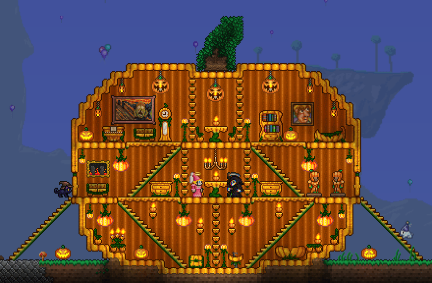 I built a pumpkin with living spaces! r/Terraria