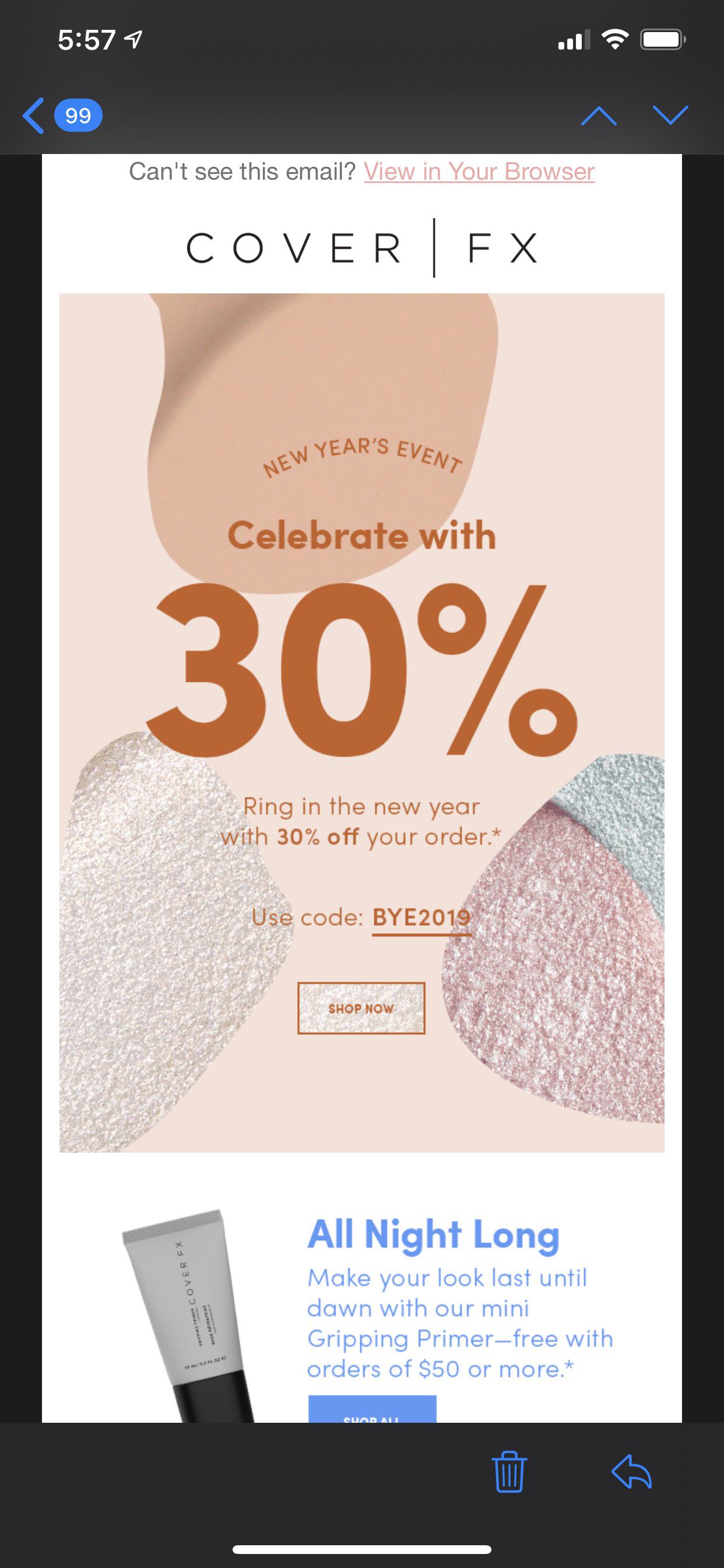 Cover FX brand site 30 off order w code BYE2019 MUAontheCheap