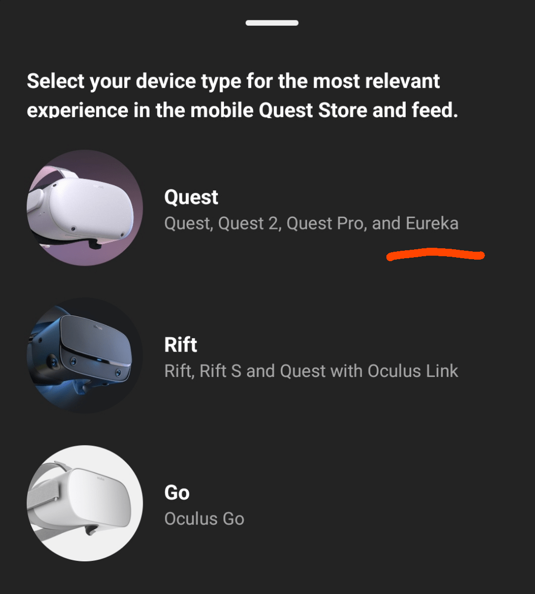 Quest app now makes reference to the Quest3 (Eureka). r/oculus