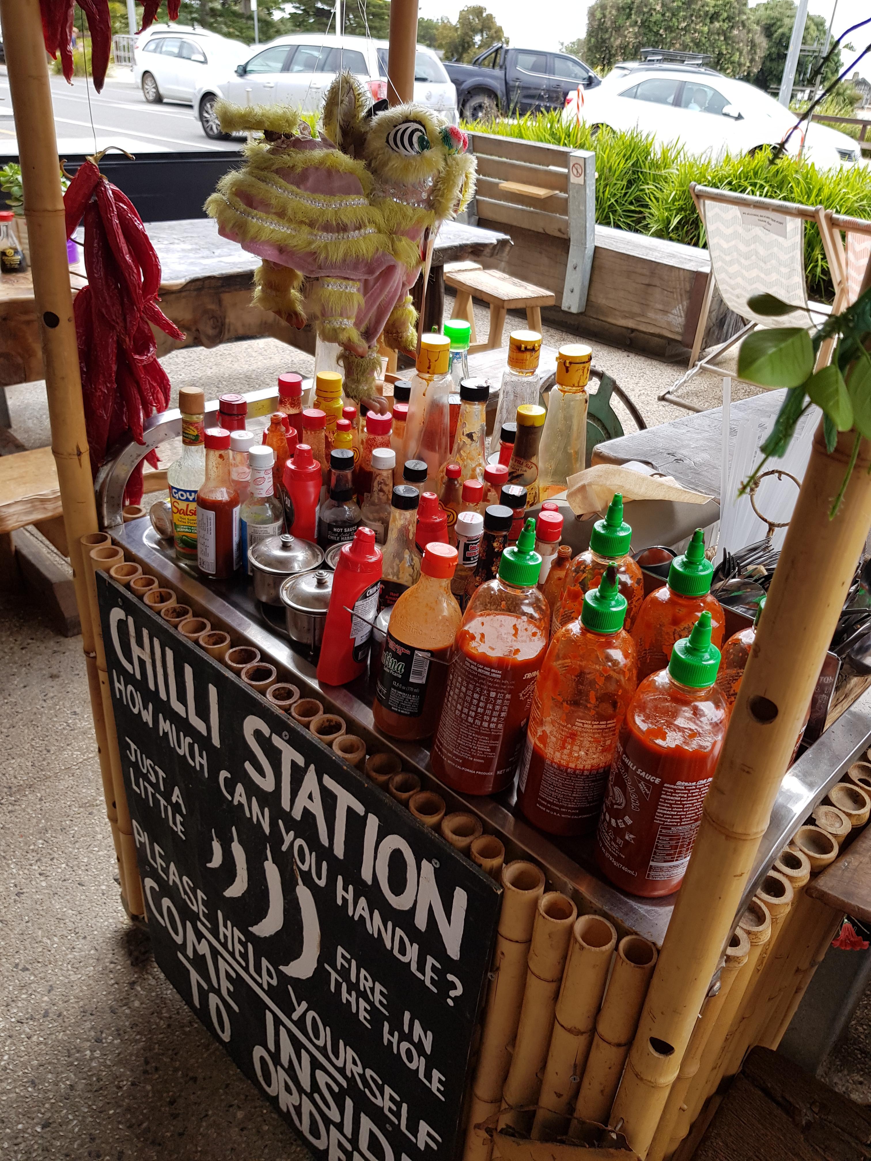 Found in front of an asian fusion restaurant in Australia. r/spicy