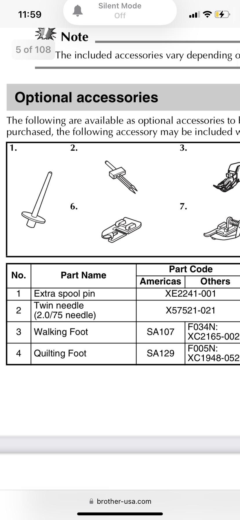 Twin needle type for Brother XM2701 r/sewing