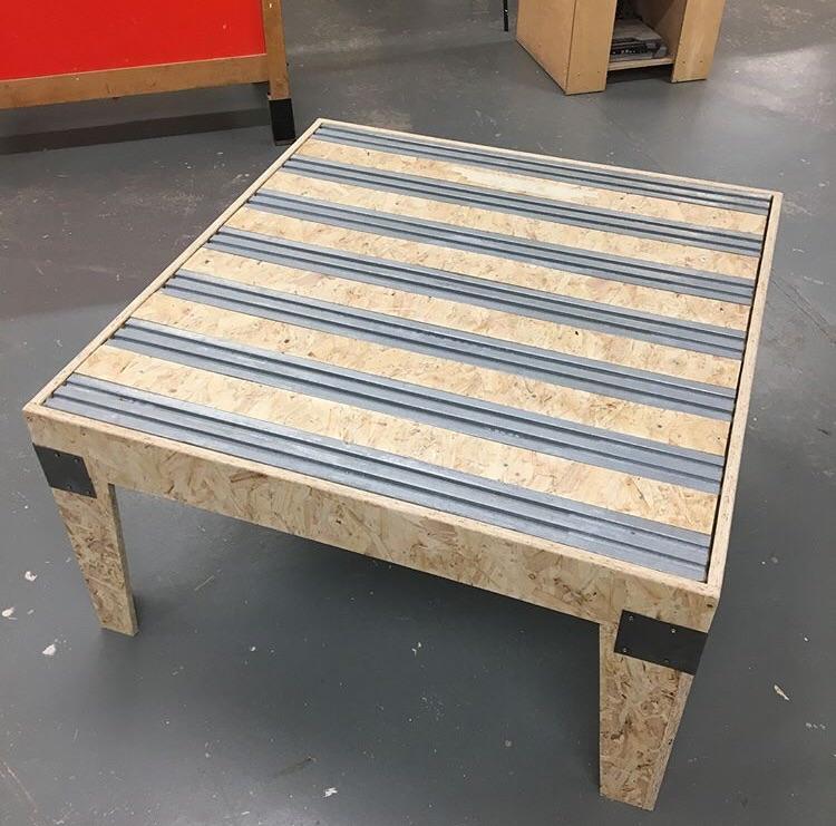 Metal pallets count right? Pallet table I built whilst completing my
