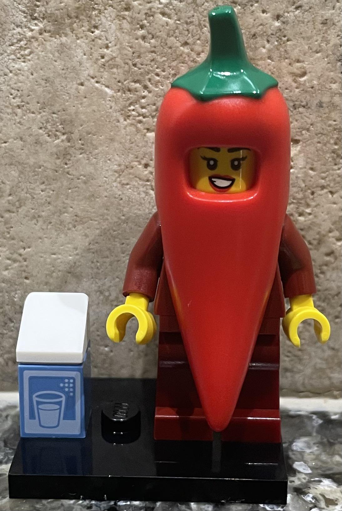 Hands down my favorite minifig to date Chili Costume Fan from CMF