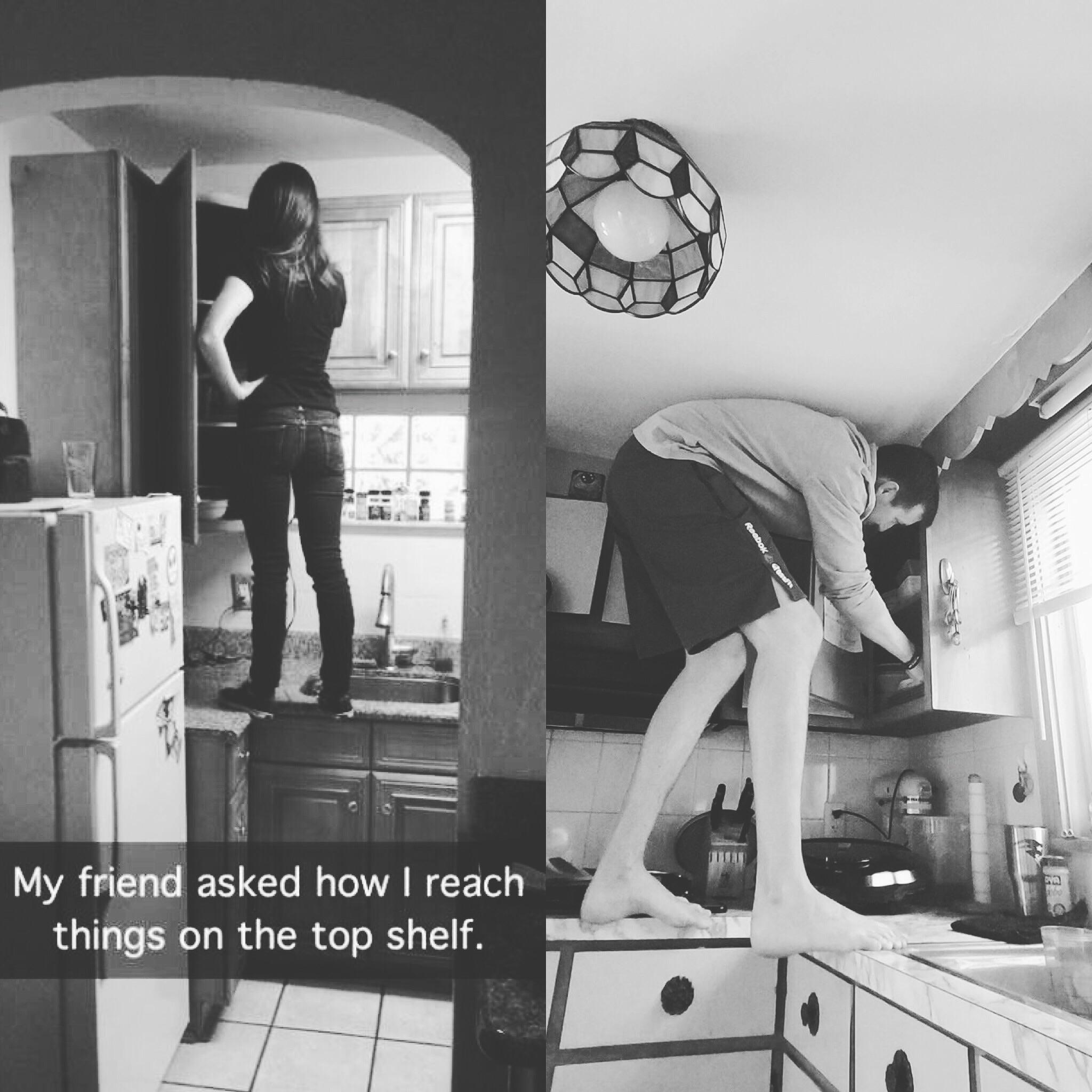 My 6'3" husband can also reach the top shelf. r/funny
