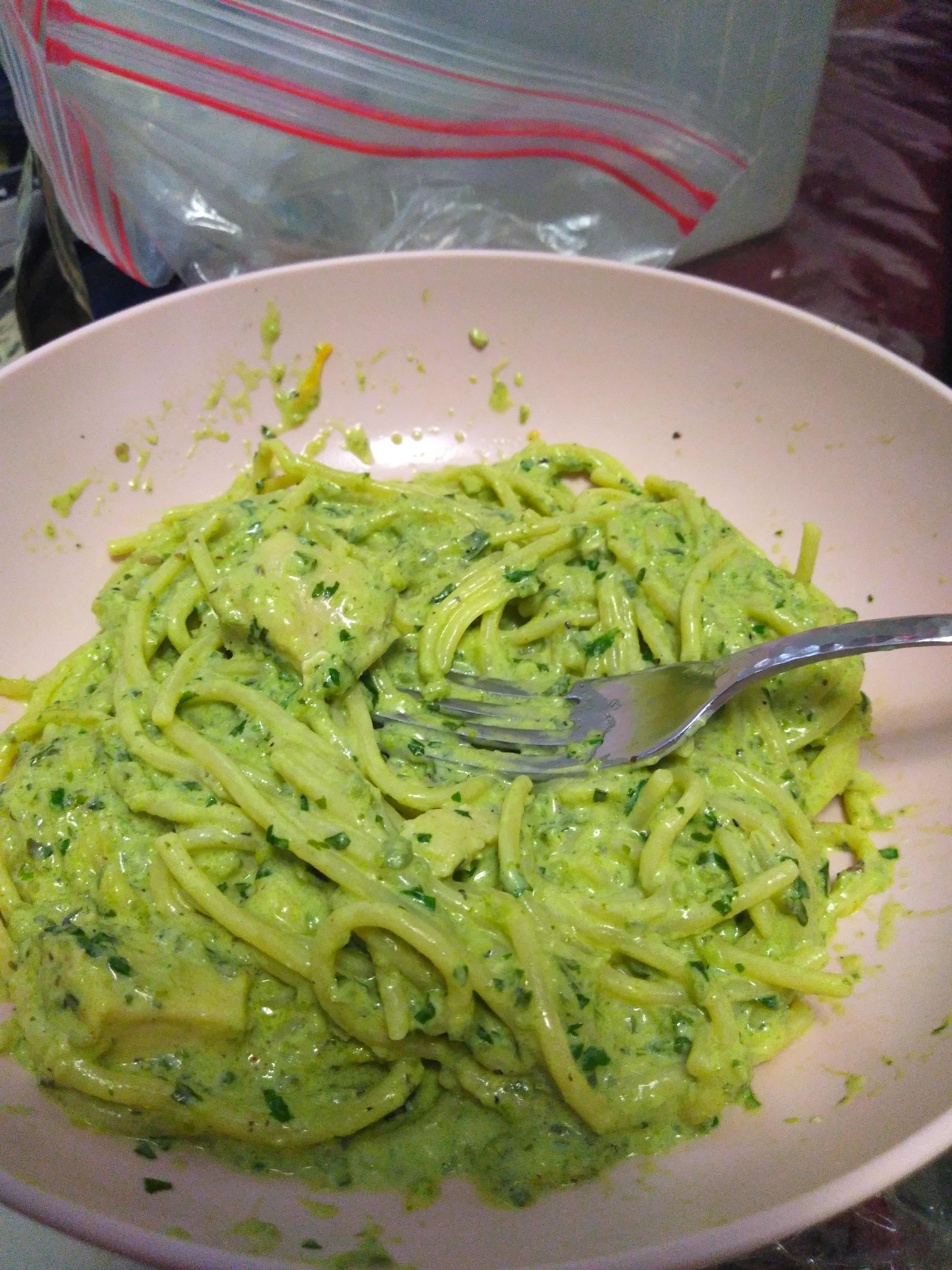 [Homemade] Green Spaghetti r/food