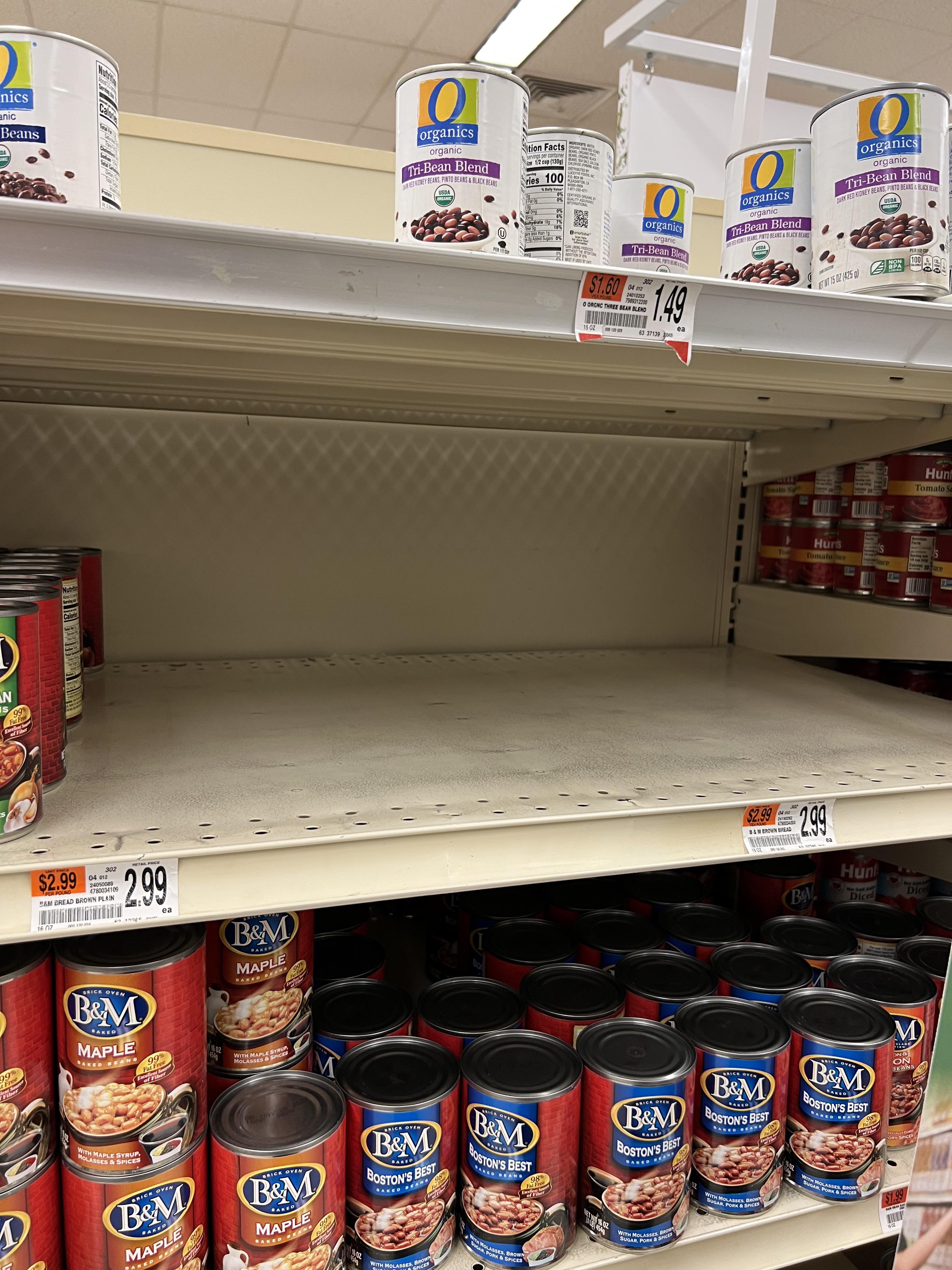 A day after posting canned bread I noticed the canned bread section is