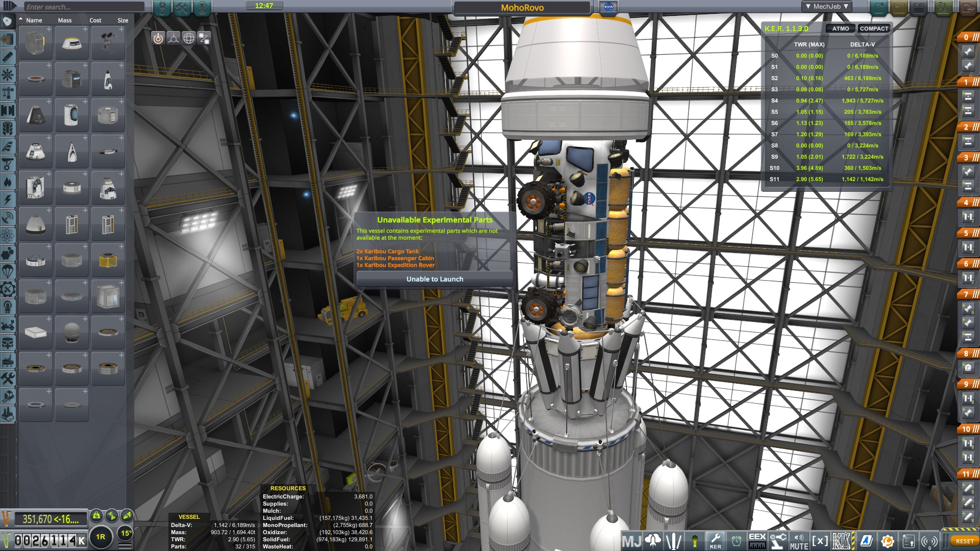 Cannot launch because locked parts? r/Kerbal_Space_Program