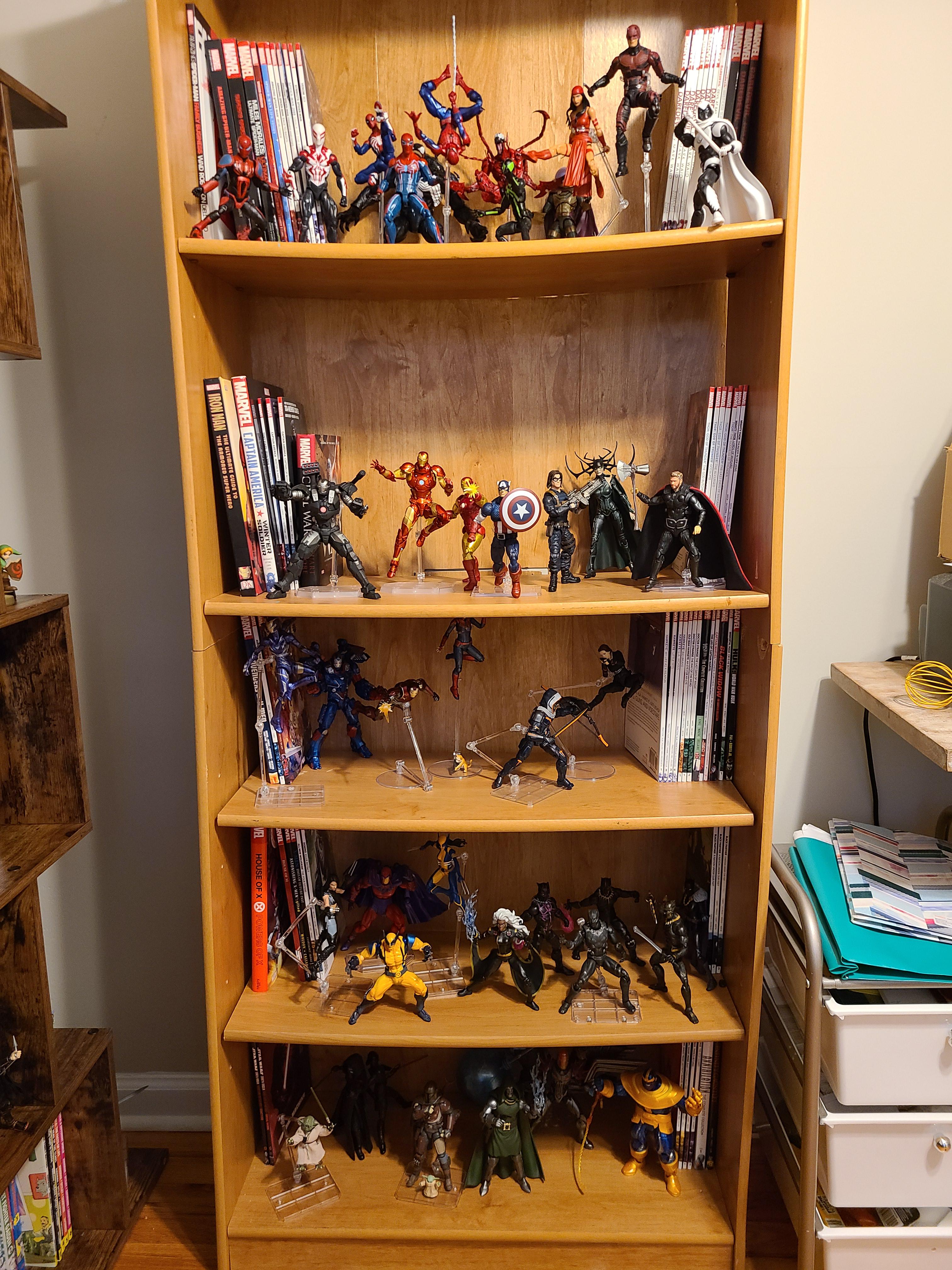 My Marvel Shelves including my collection of figures and graphic novels