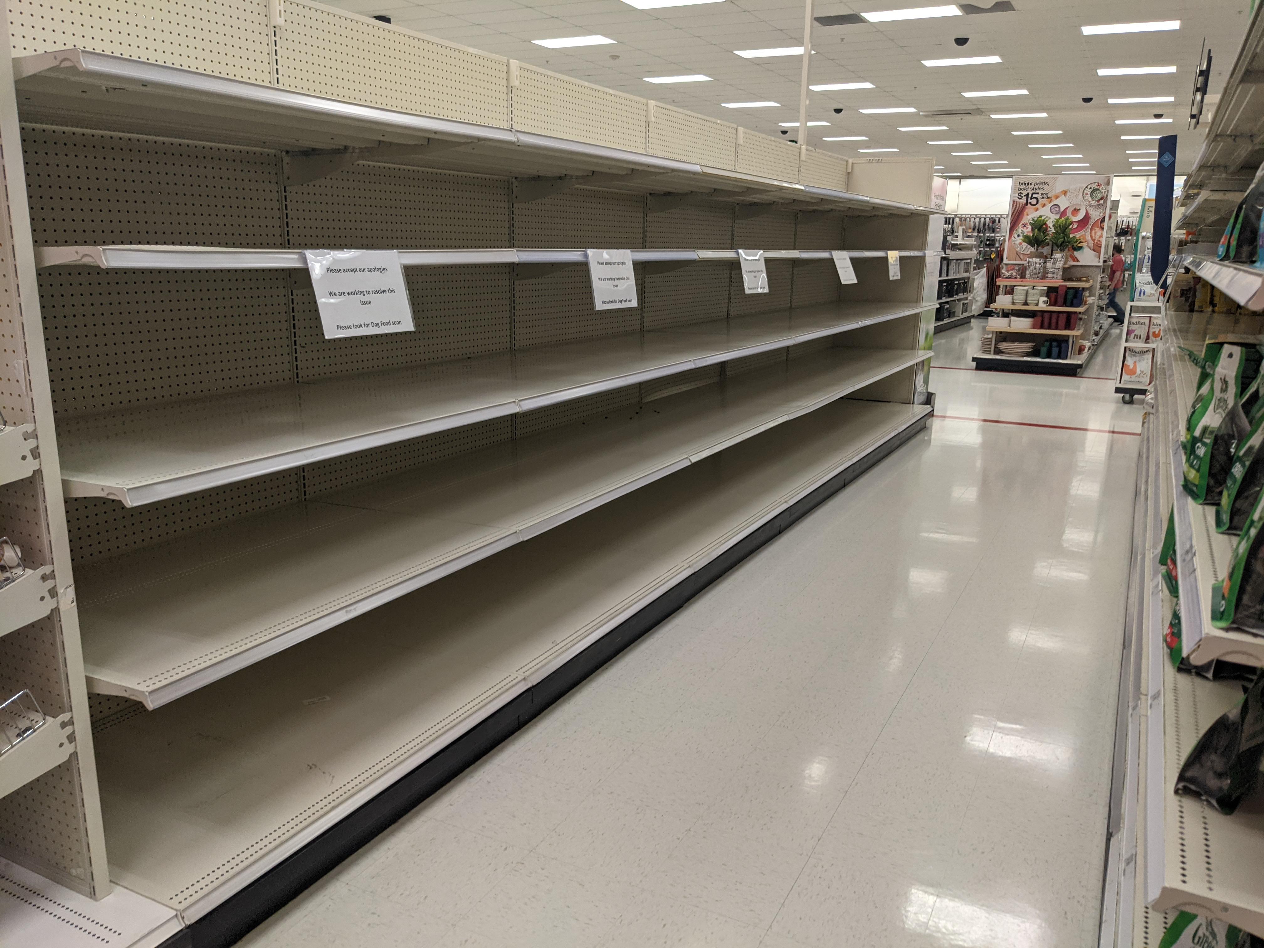 At my local Target in Pennsylvania. Barely any dog food. r/Shortages