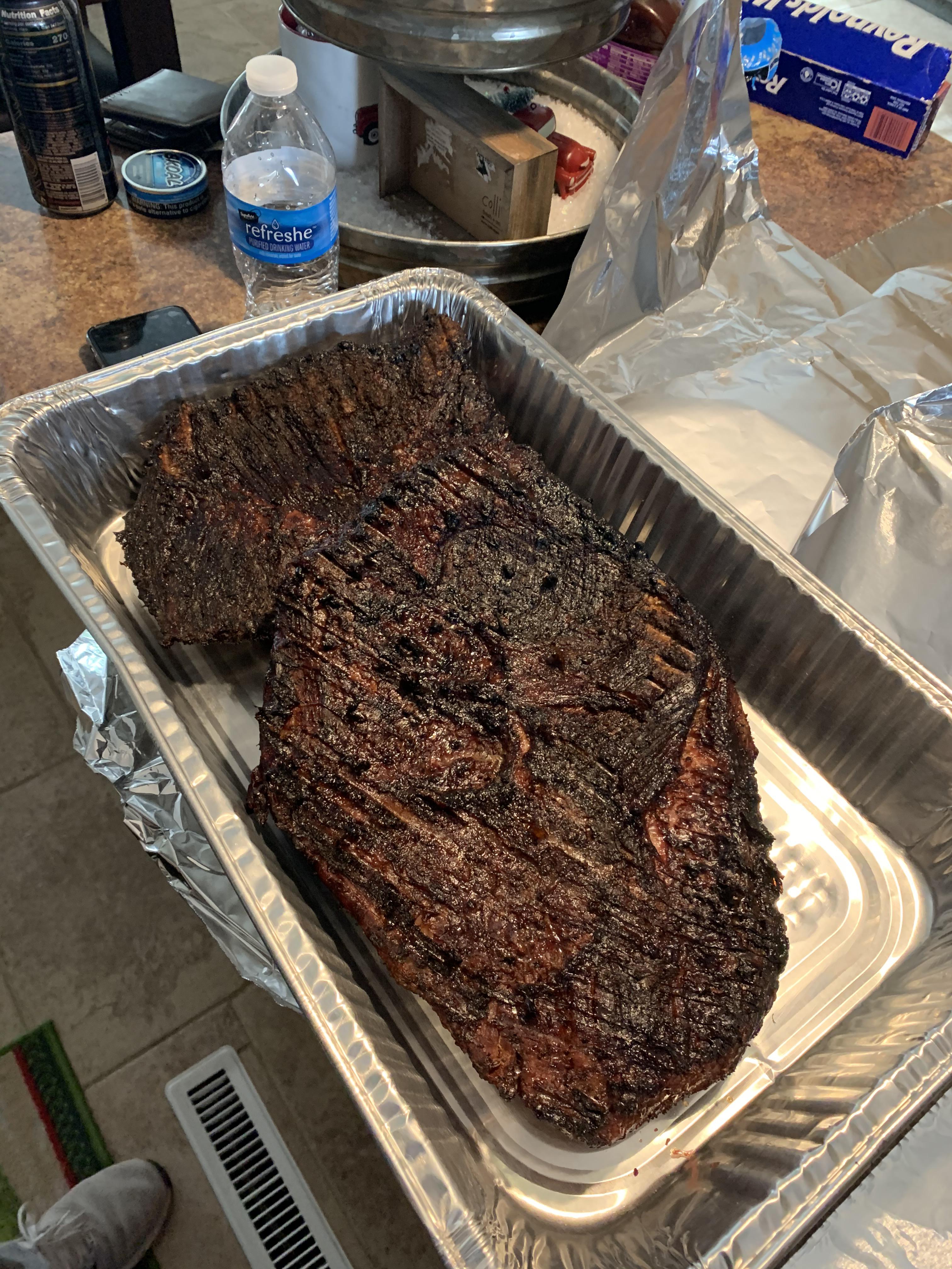 A couple briskets for work tonight! Smoked on my UDS. r/smoking