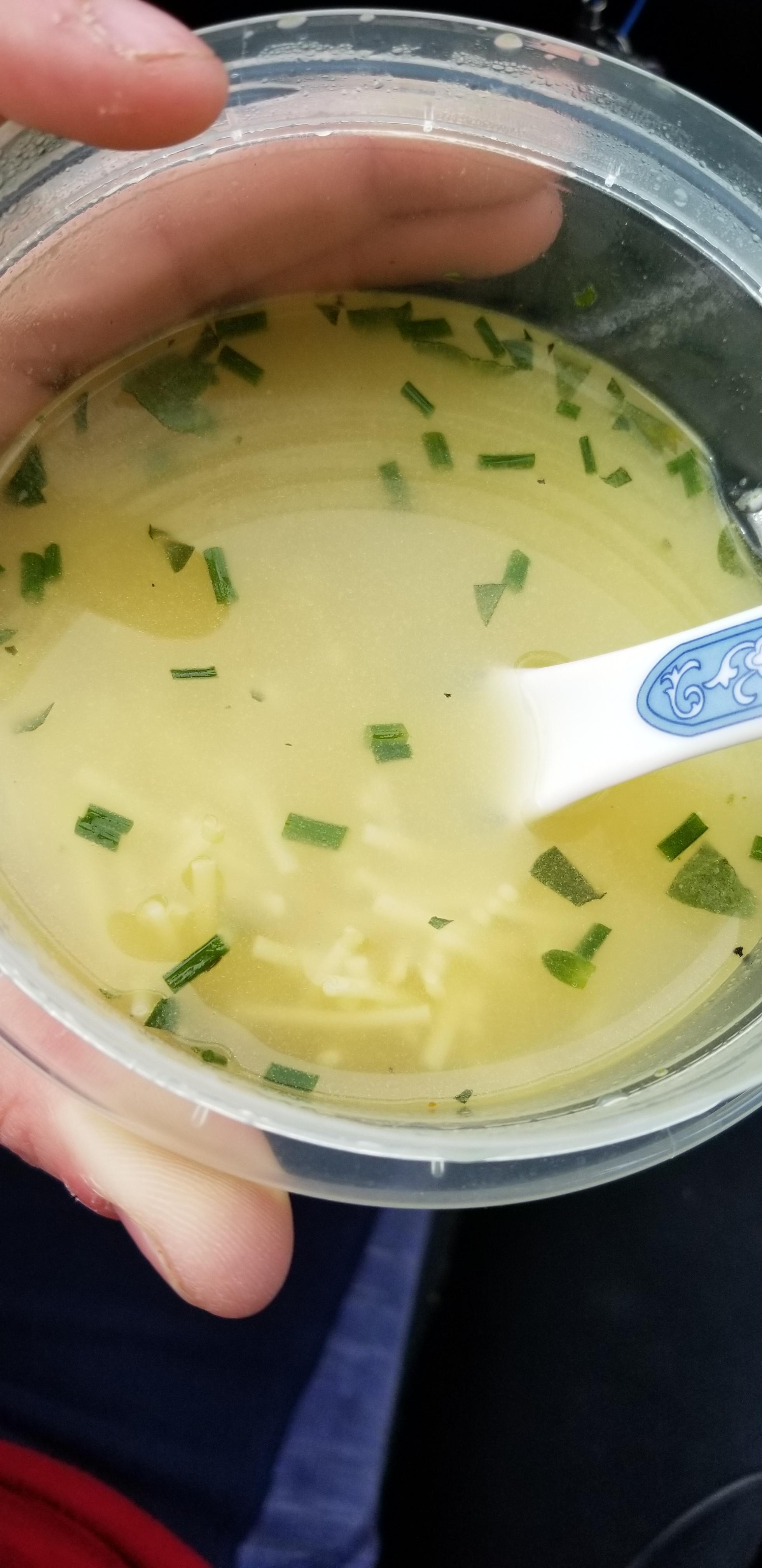 [Homemade] good old noodle and chives soup for an upset stomach. r