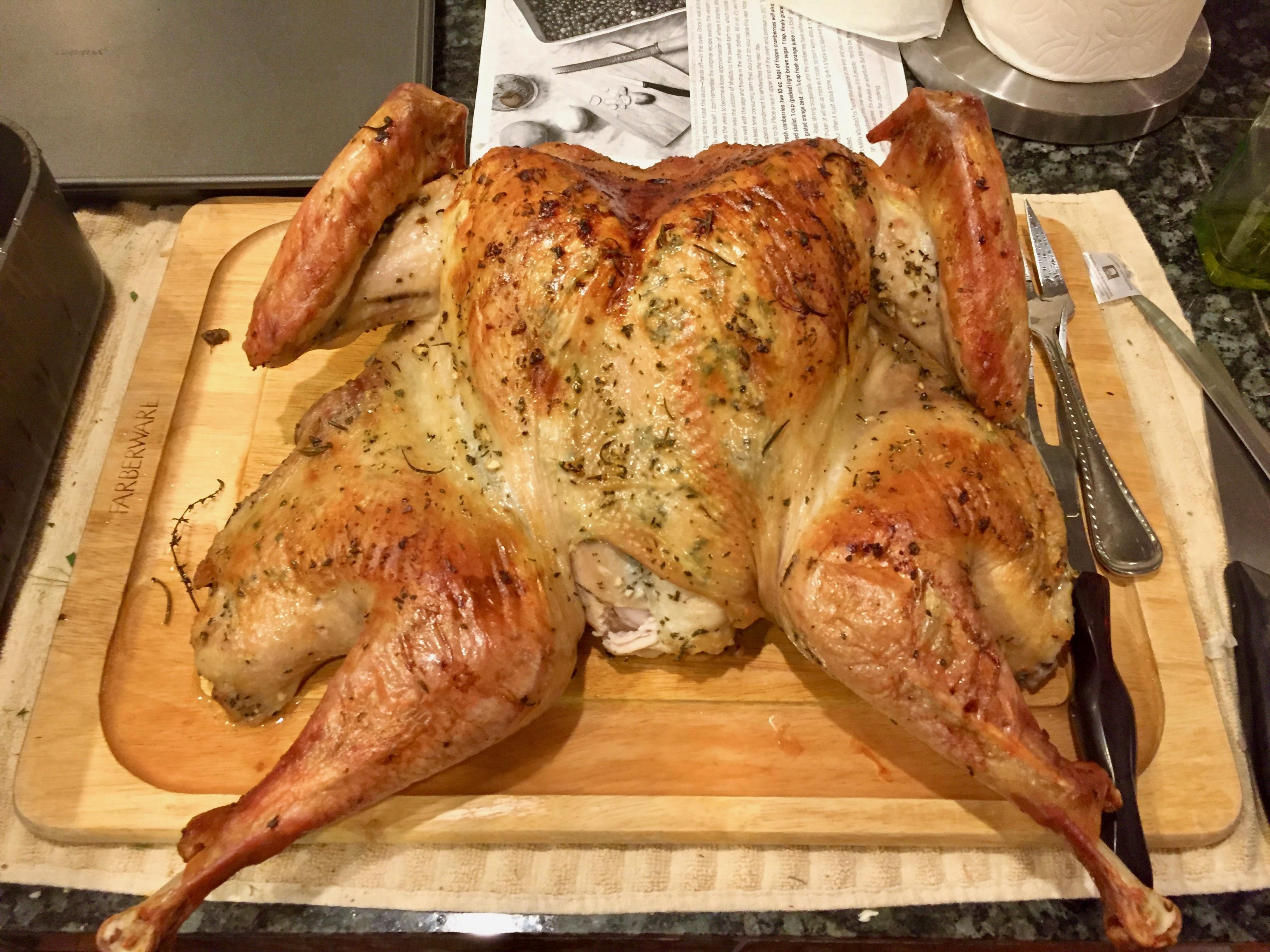 [Homemade] Drybrined, Spatchcocked Christmas Turkey r/food