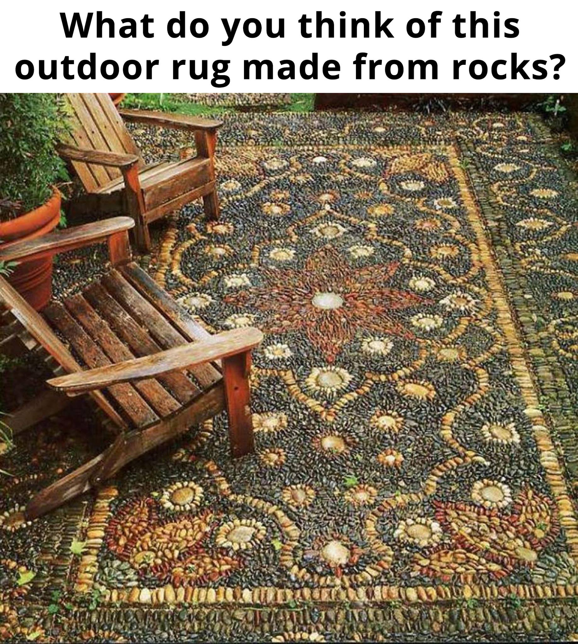 What Are Outdoor Rugs Made Of Outdoor "rug" made from rocks. rockhounds