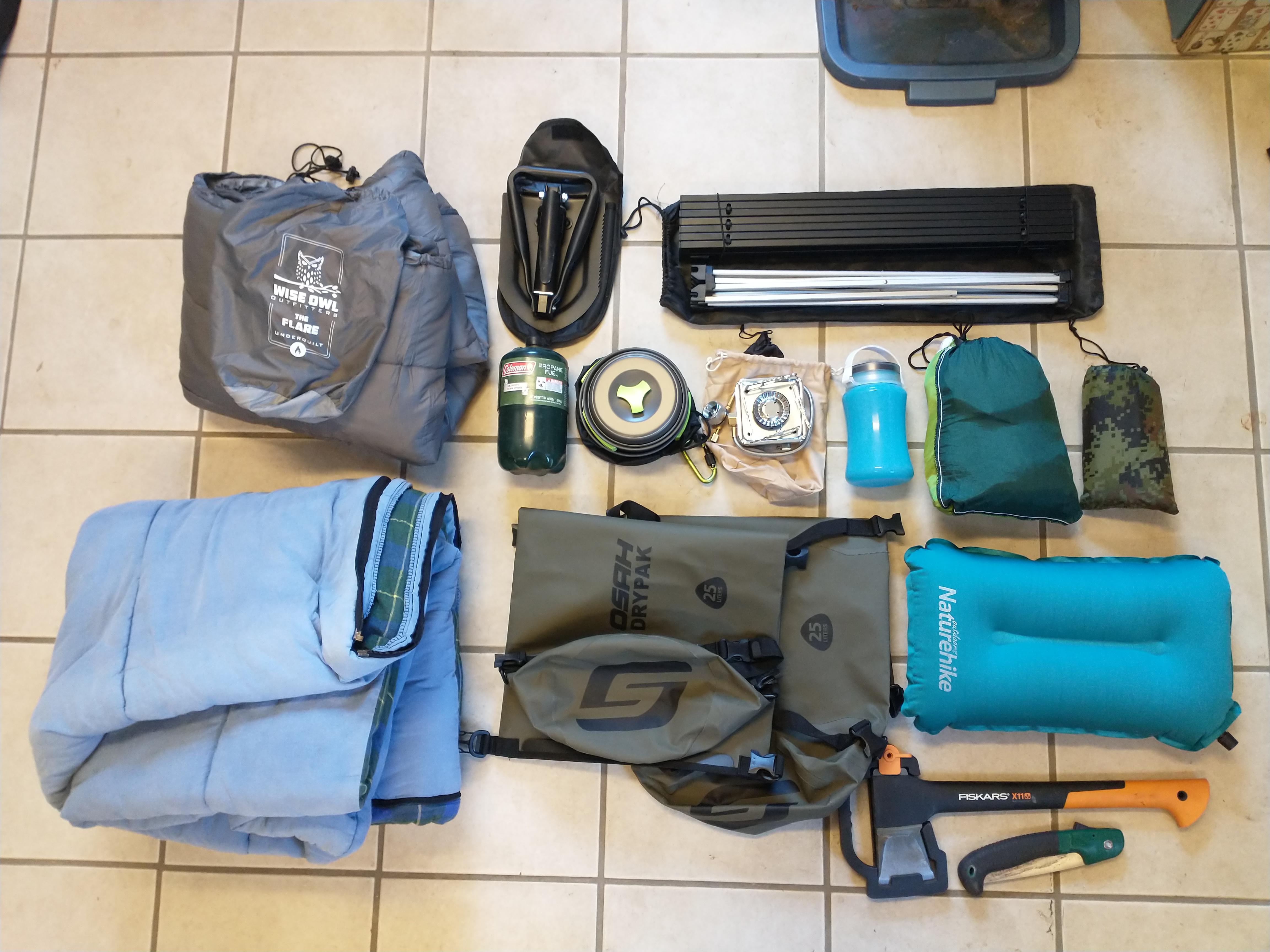 Spent this winter putting together my camping kit. Total cost under