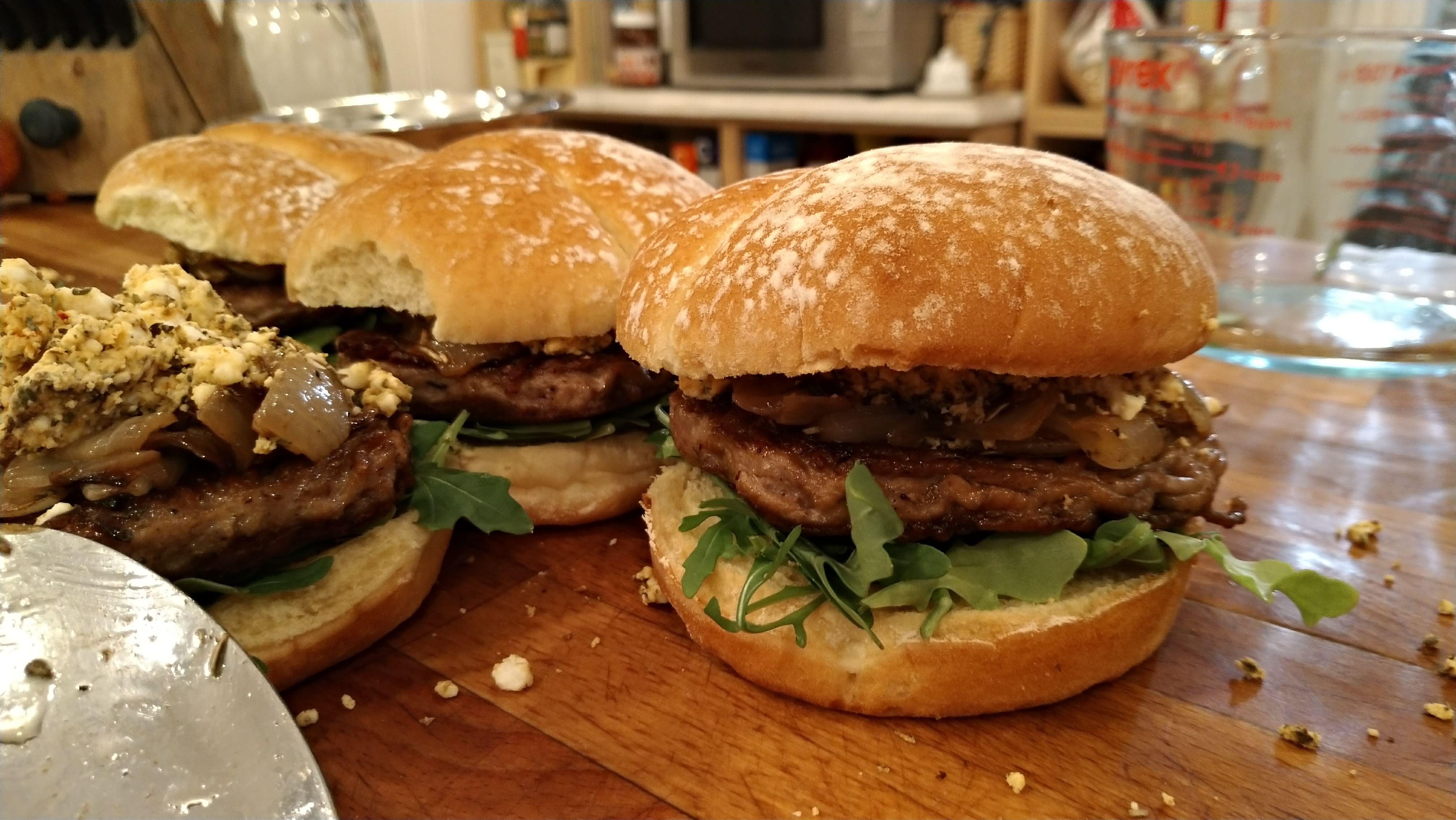 Presenting the 'Hit Me With Your Best Shallot' burger! We only had