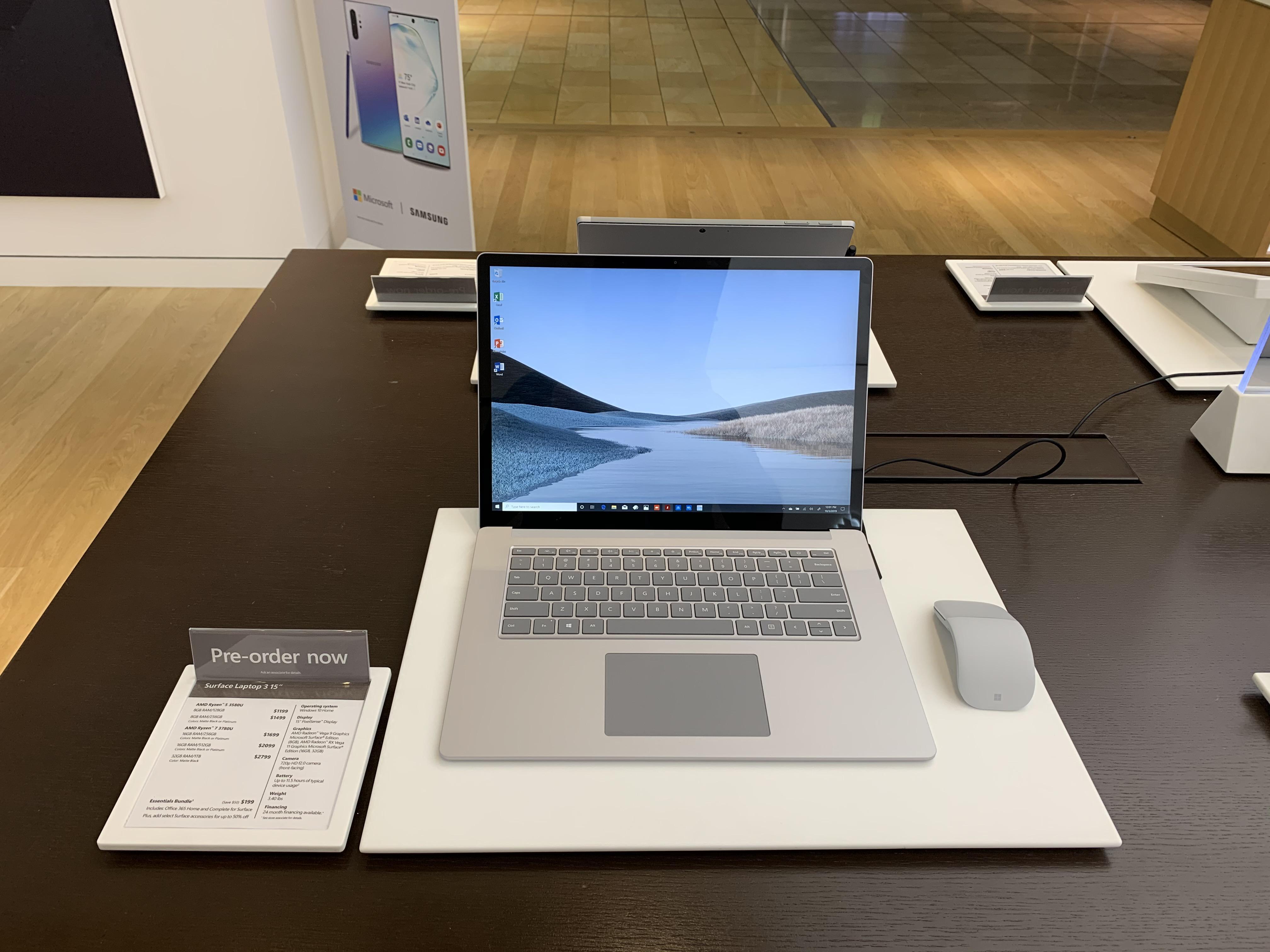 Microsoft store have the new surface line on display Surface
