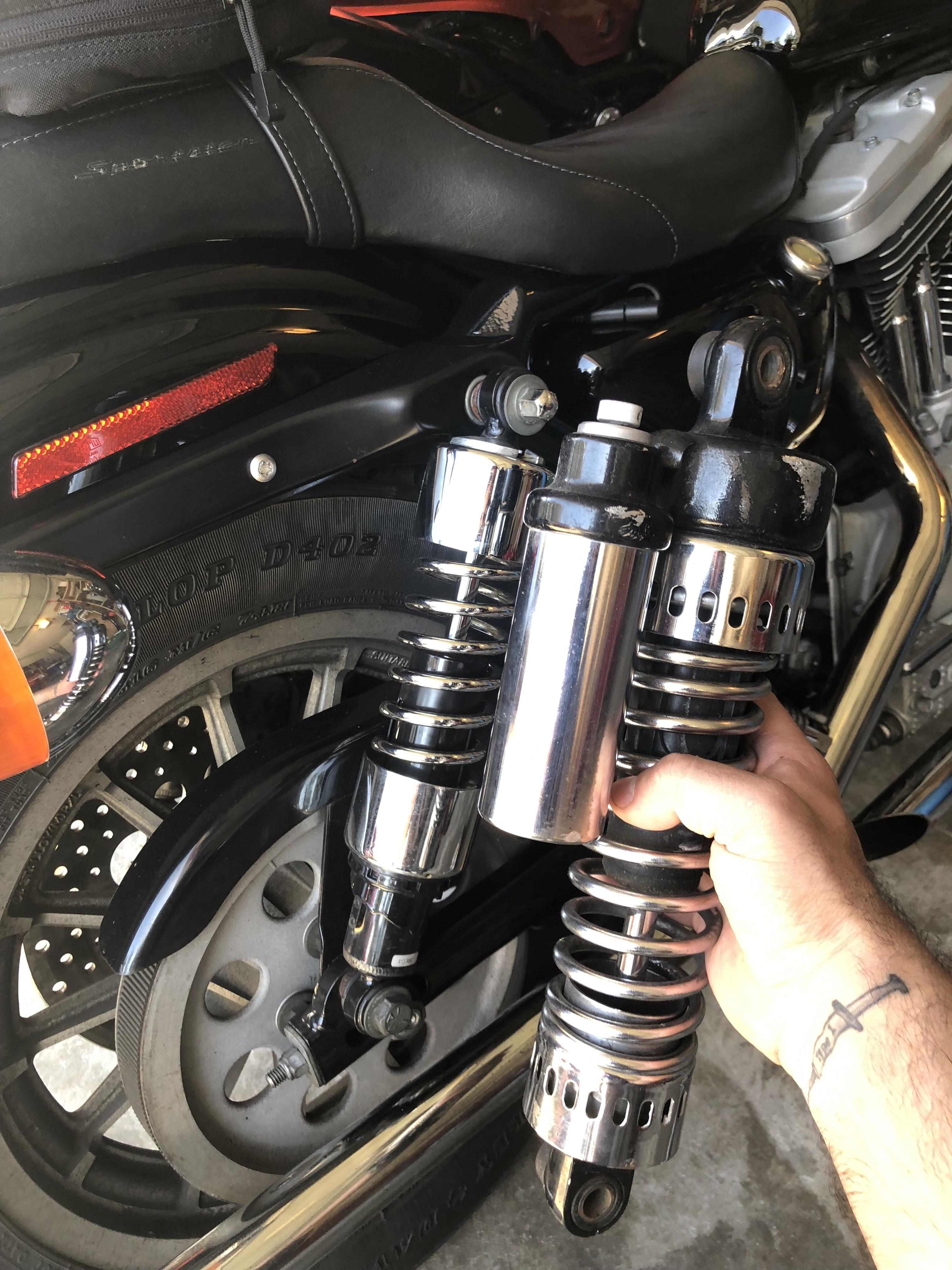 Found some OEM S model shocks for the 1200 Sportster Sport! r/sportster