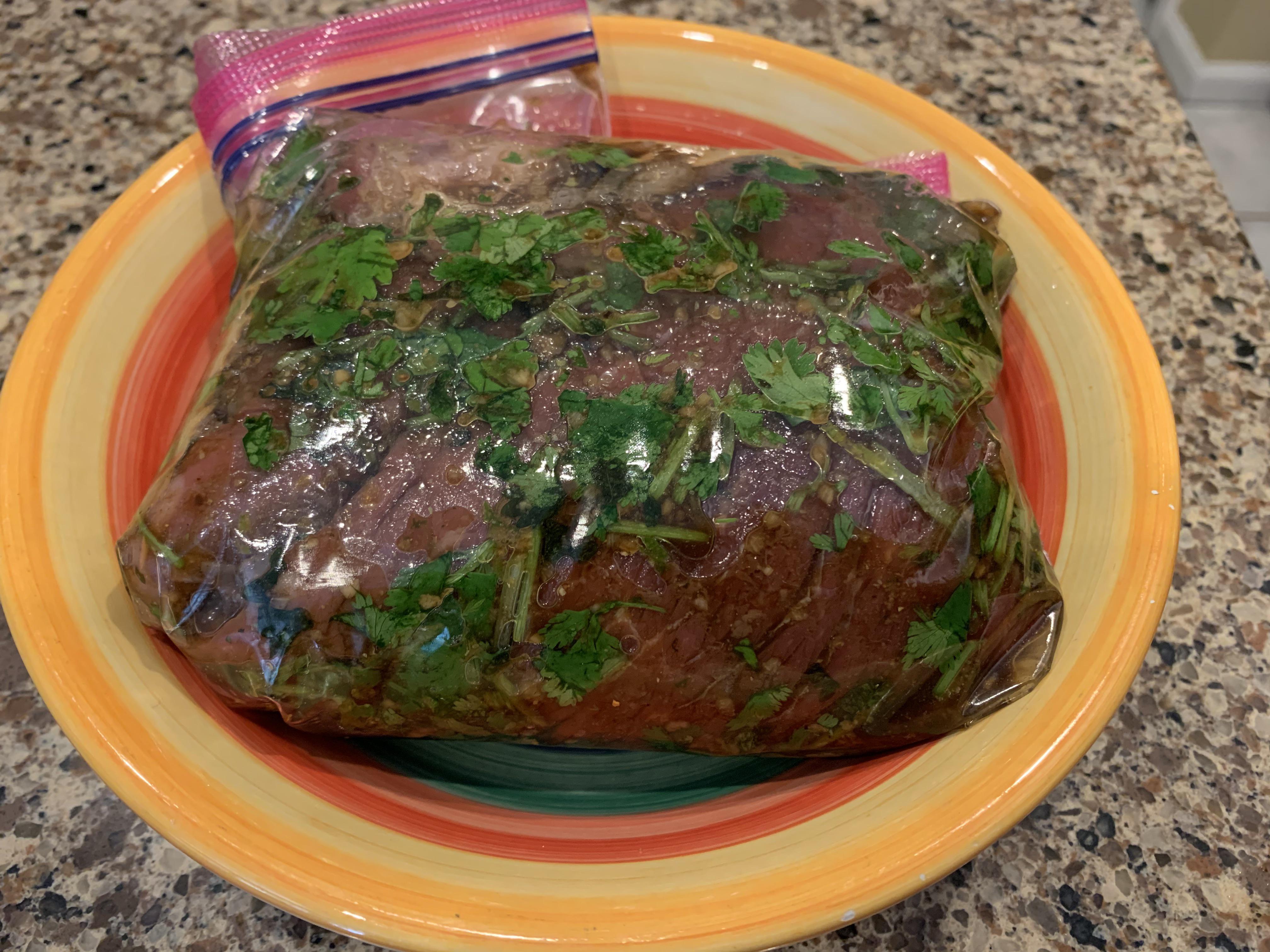 Carne Asada Sam style starting to marinate. This is so “Fupping