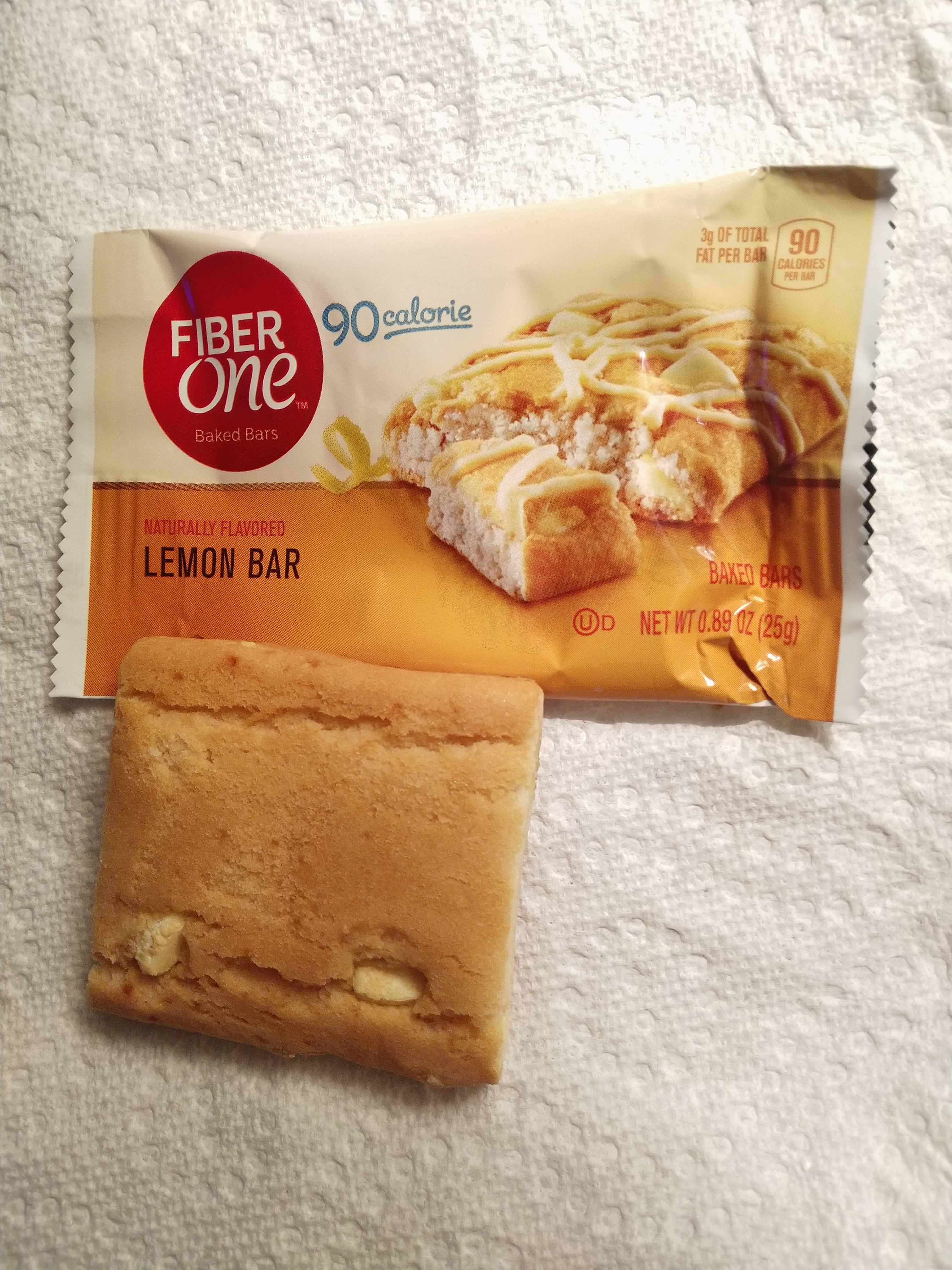 Fiber One Lemon Bar. No frosting on the top, and the two visible chunks