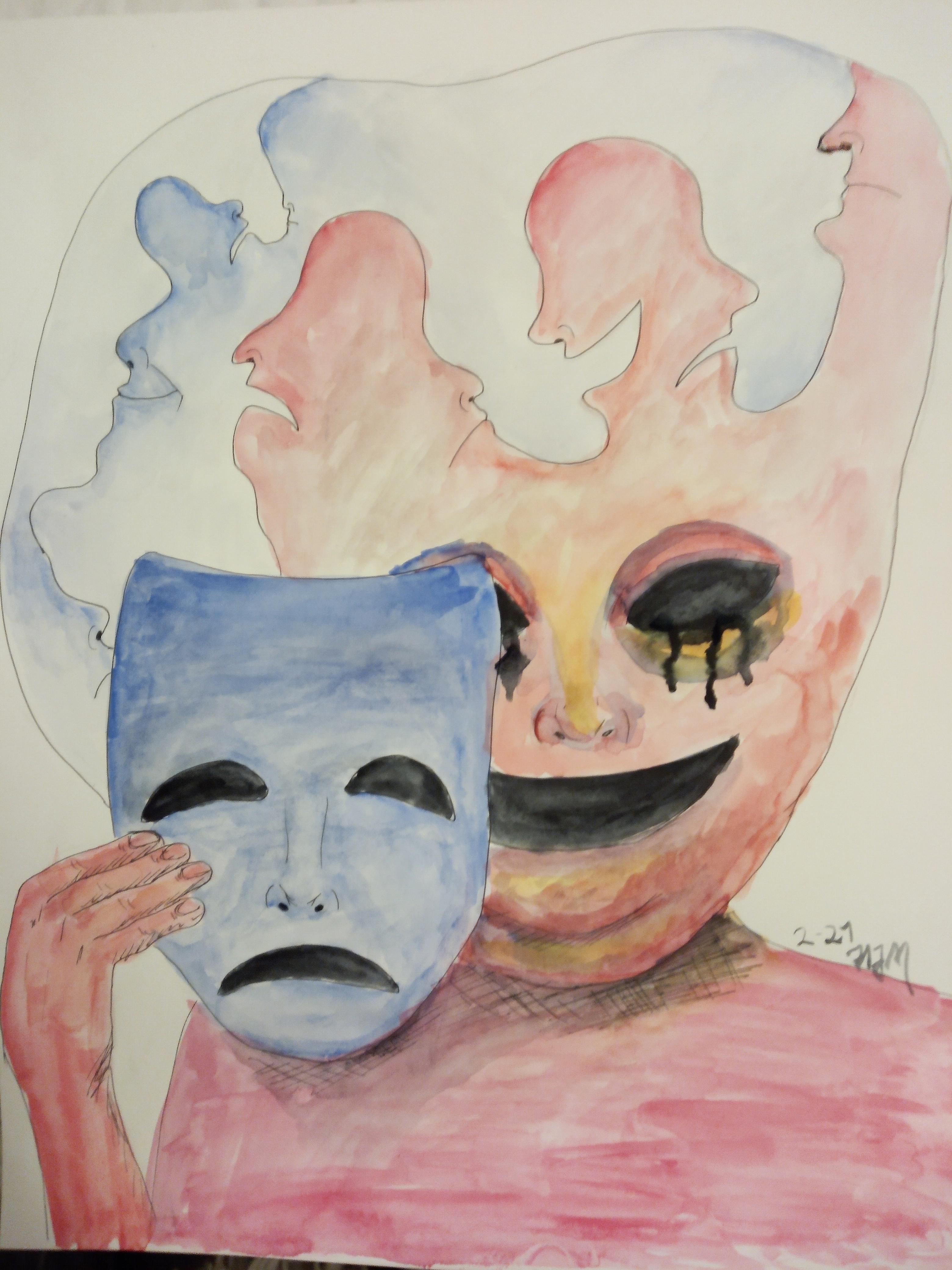 Quick painting of how a mixed episode might feel r/bipolar