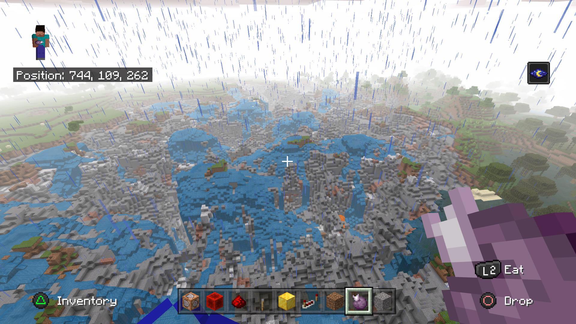 Bedrock players use the command /execute a ^^^20 summon tnt Minecraft