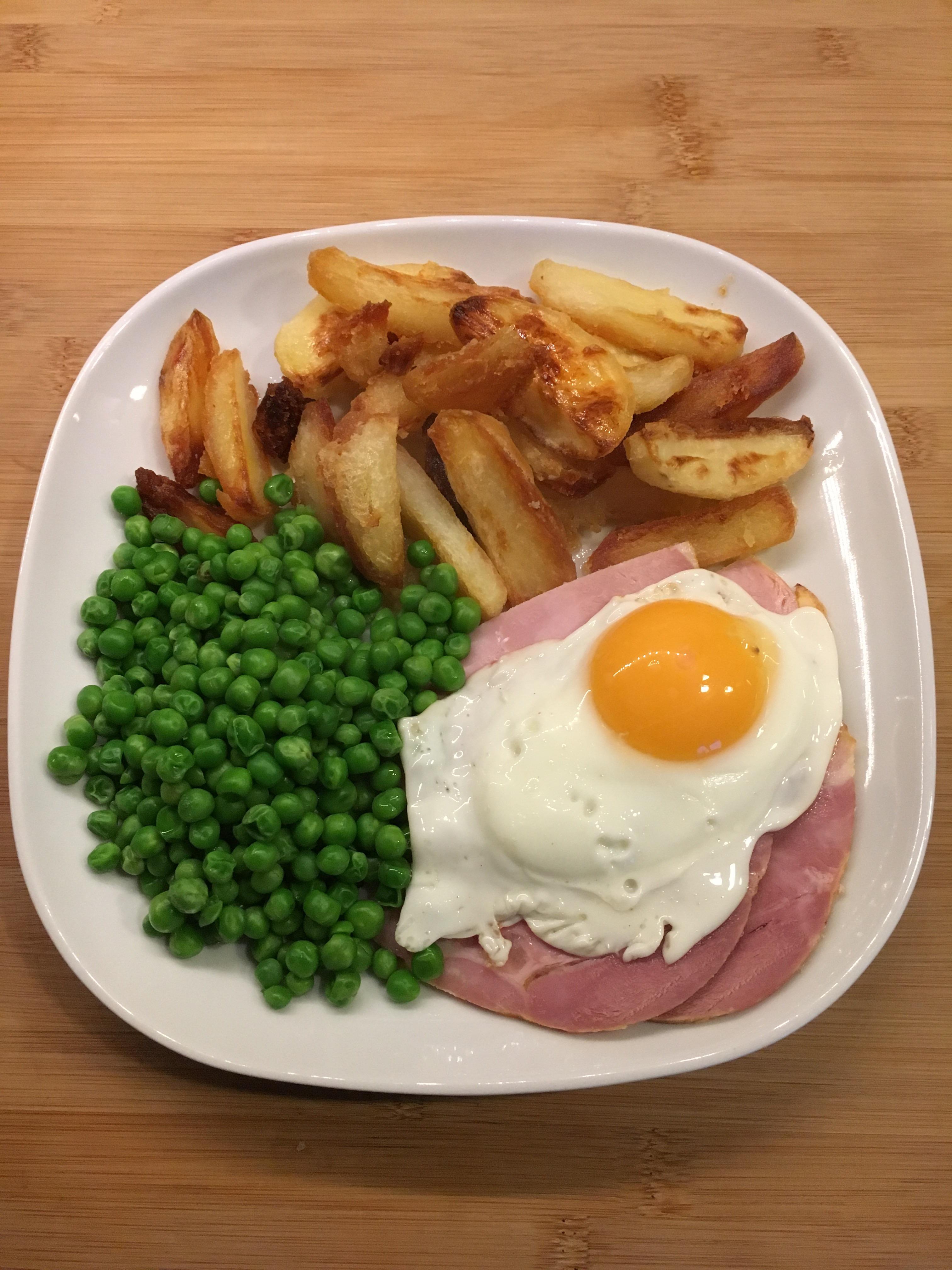 Ham, Egg and Chips. Simple yet delicious. A proper English delicacy