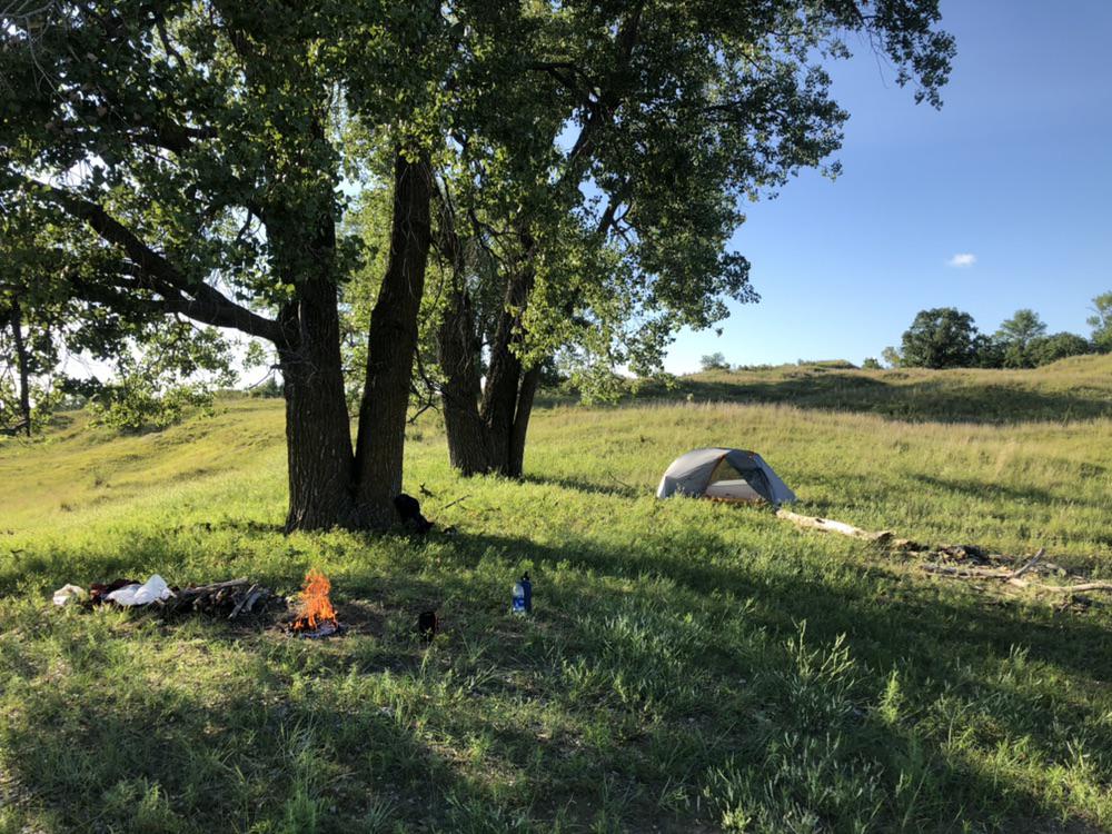 Backcountry setup in Sheyenne National Grasslands, ND. Truly a