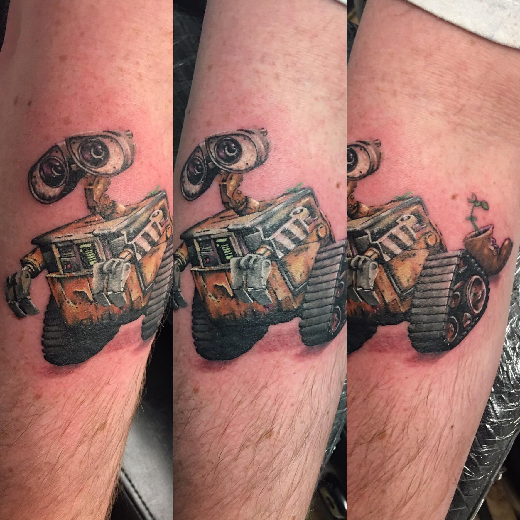 WALLE tattoo done on the forearm by Megan Sierra Vickery at Tucson