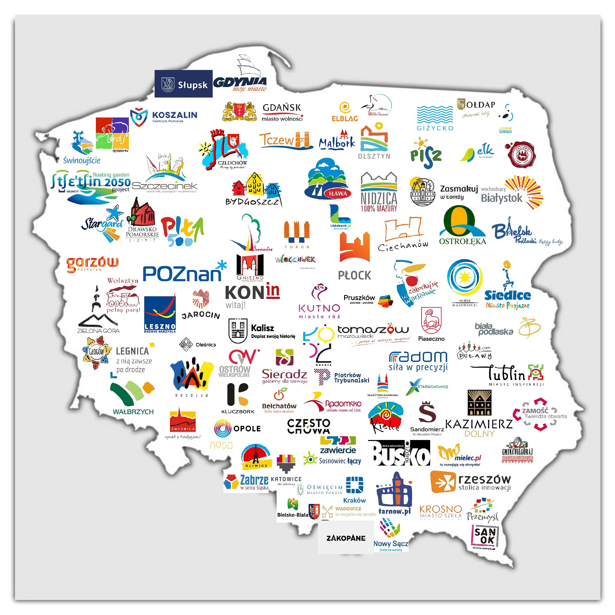 Logos/marketing brands of Polish cities r/MapPorn