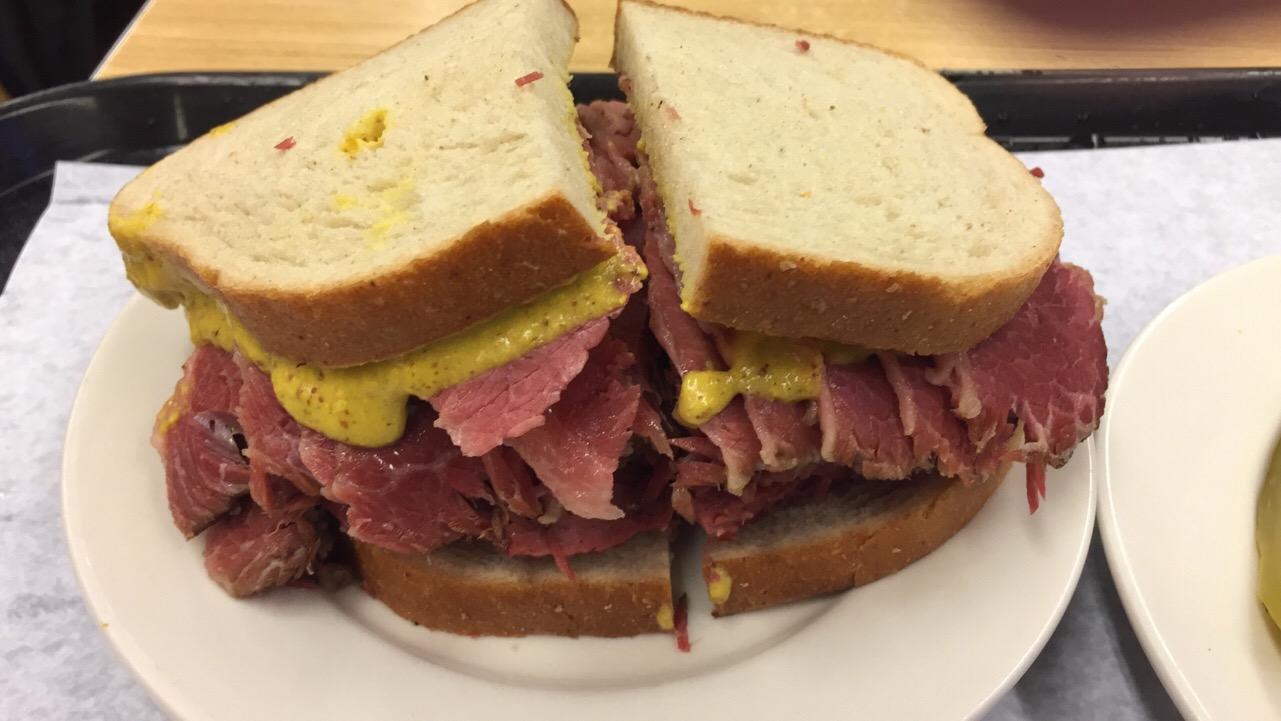 Corned Beef Sandwich from Katz's Deli (the mecca of deli) [OC