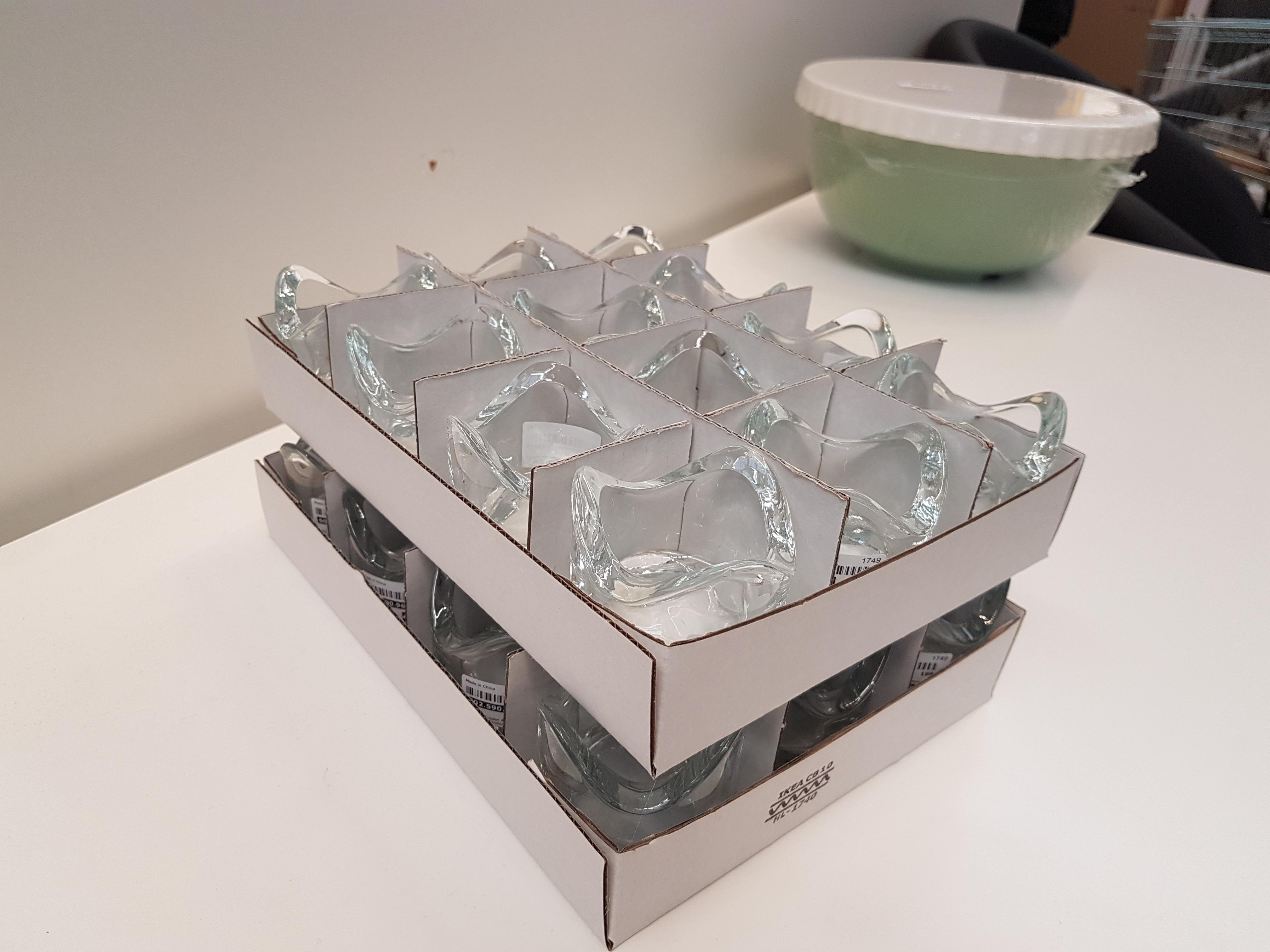 IKEA candleholders that just look like a bunch of broken glasses at
