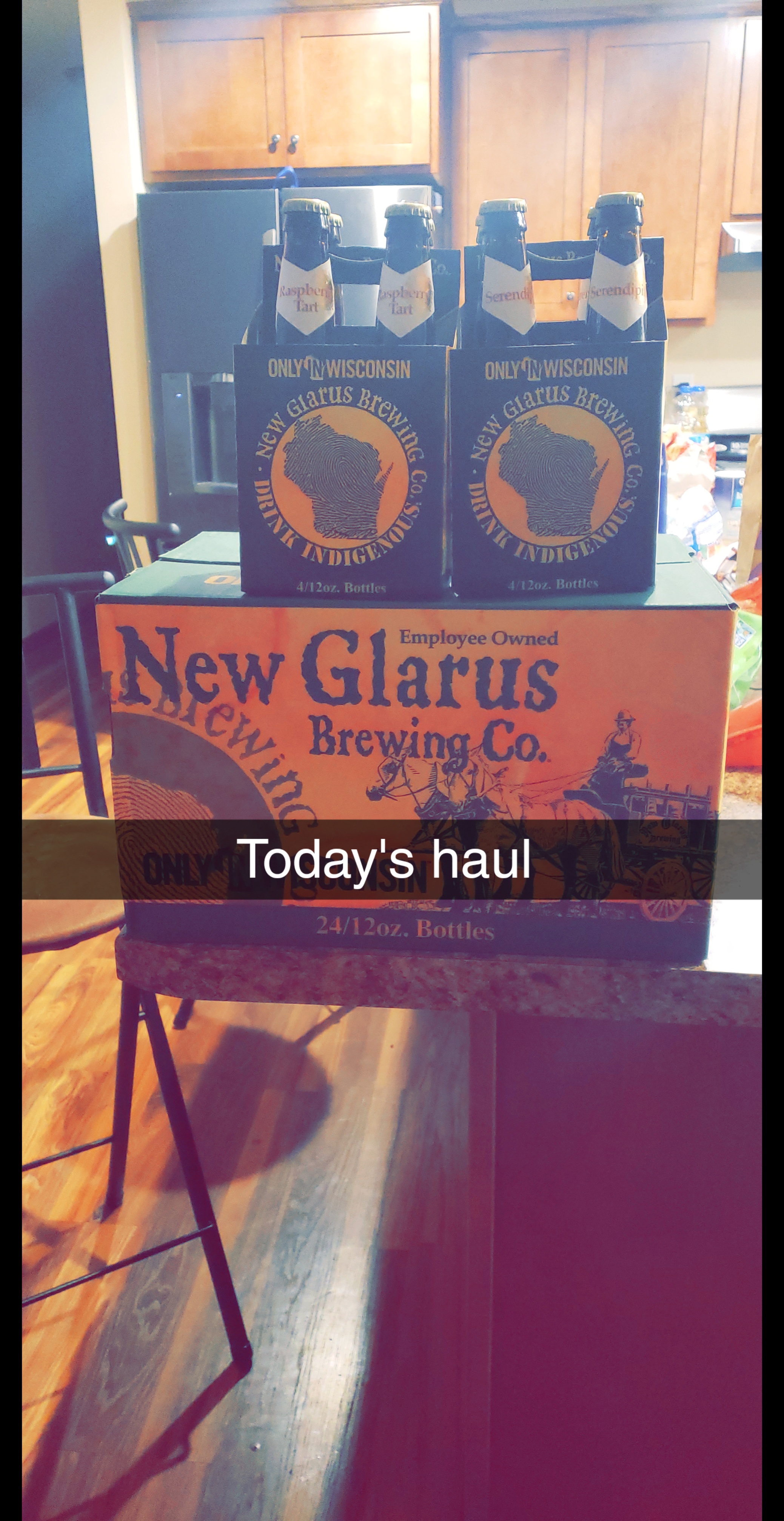 Got myself a big box of spotted cow along witt the new Glarus