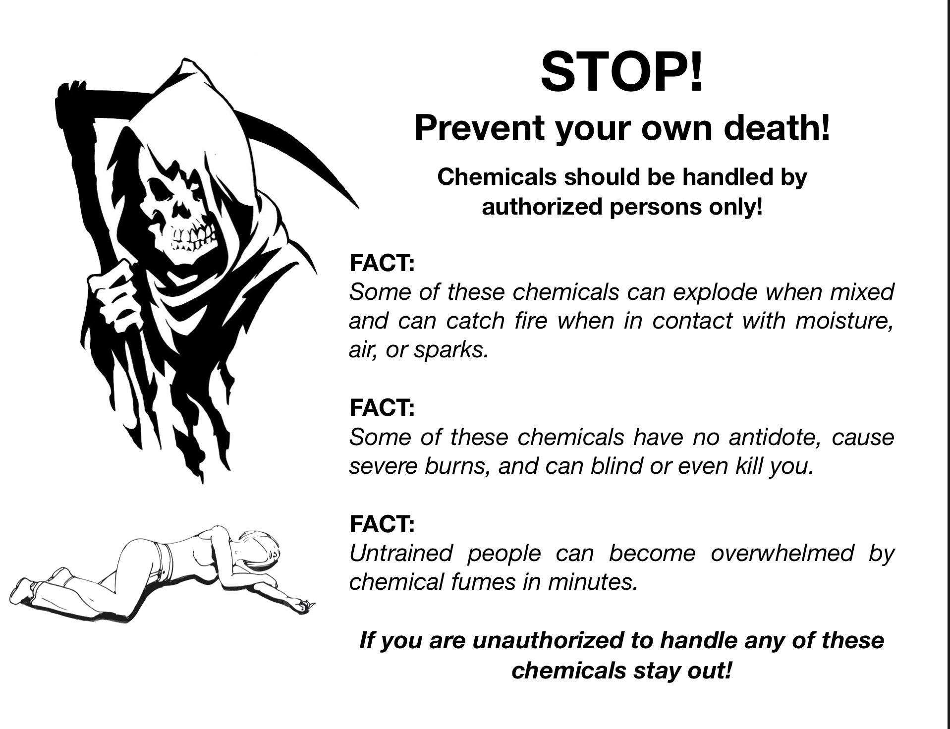 Chemistry safety sign spinoff of diving sign (free to use) r/chemistry
