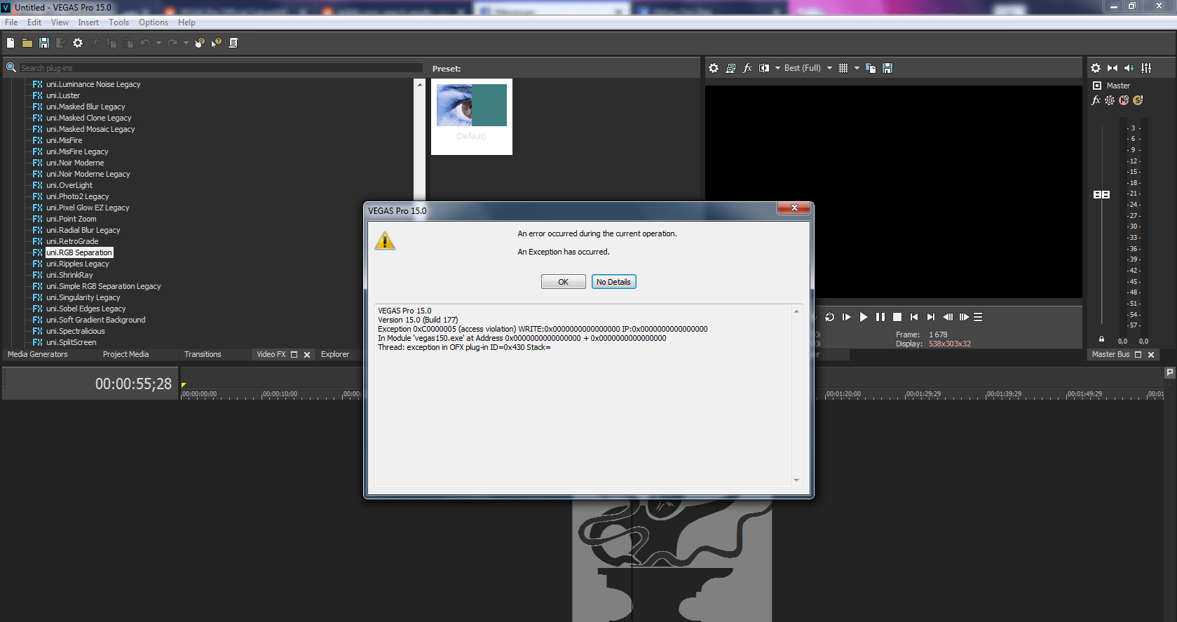 HELP/universe sony vegas pro 15 plugin r/VegasPro