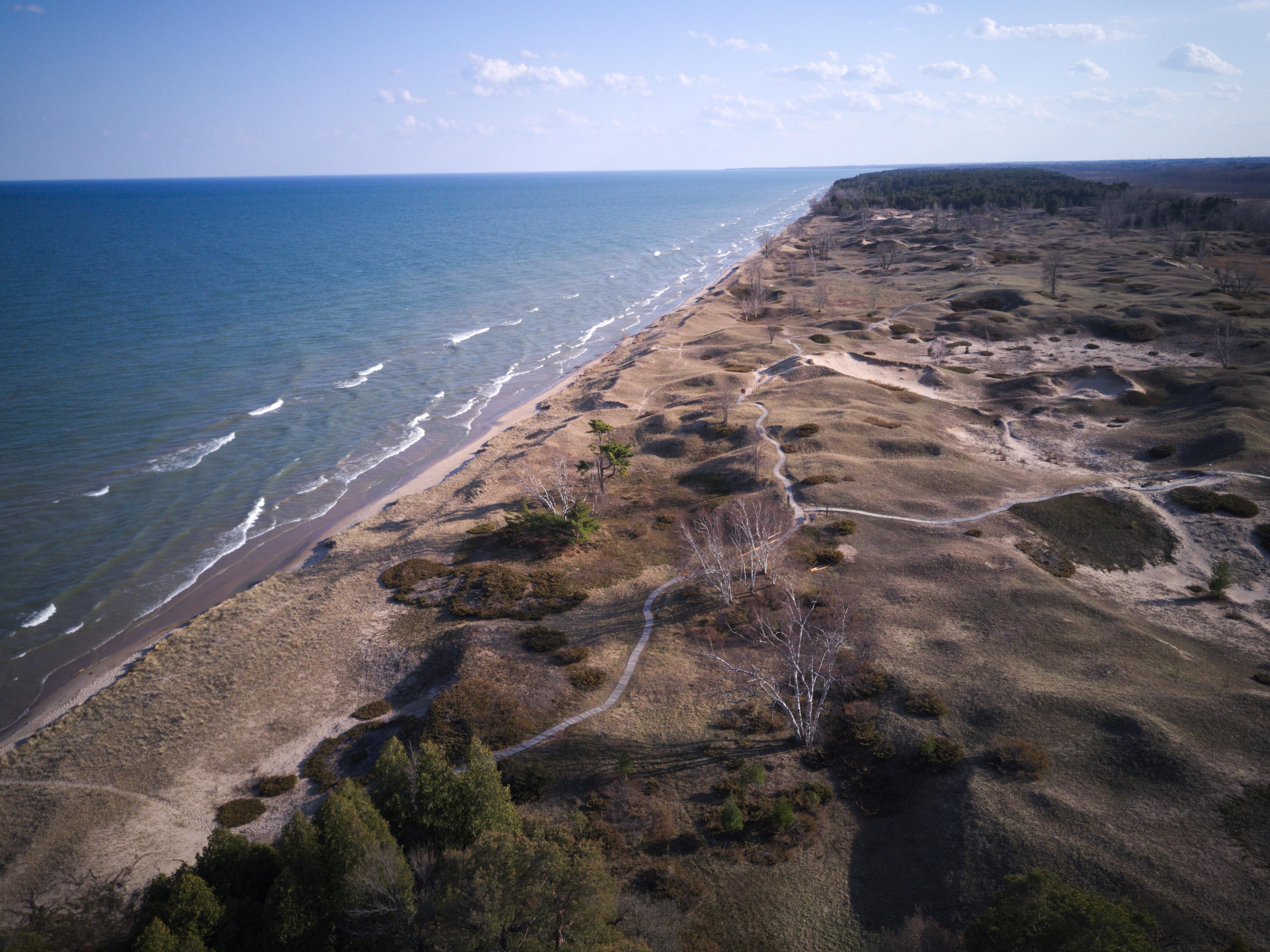 KohlerAndrae State Park. Right on the coast of Lake Michigan r/djimavic