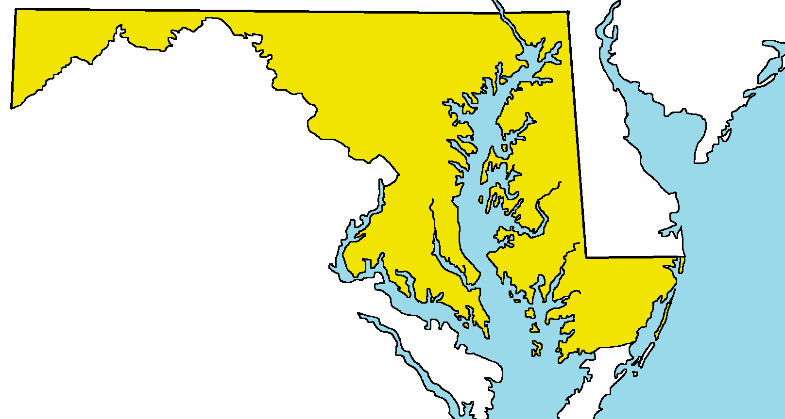 The best borders of any state; the great State of Maryland r/geography
