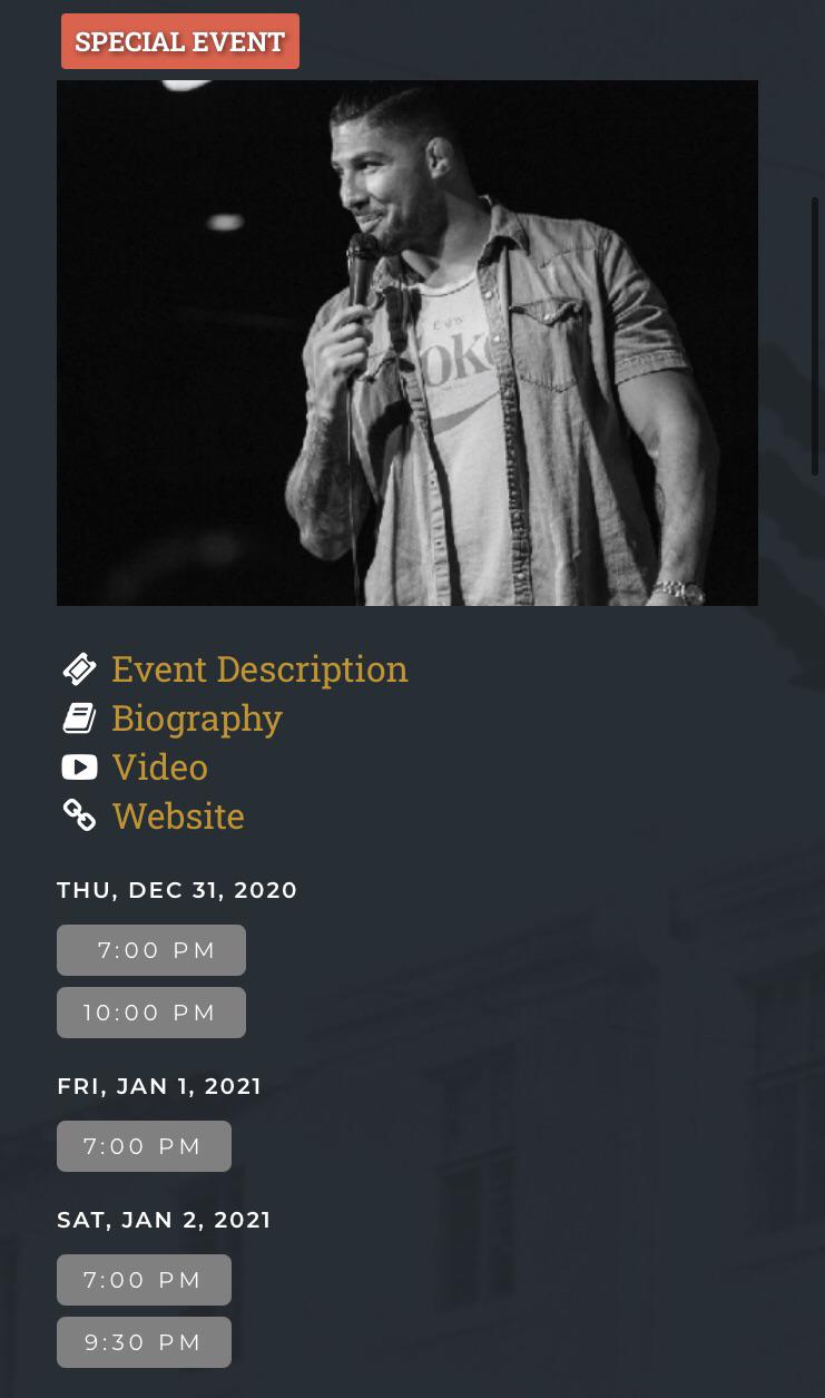 None of Scloob's New Years shows are sold out, even with Covid