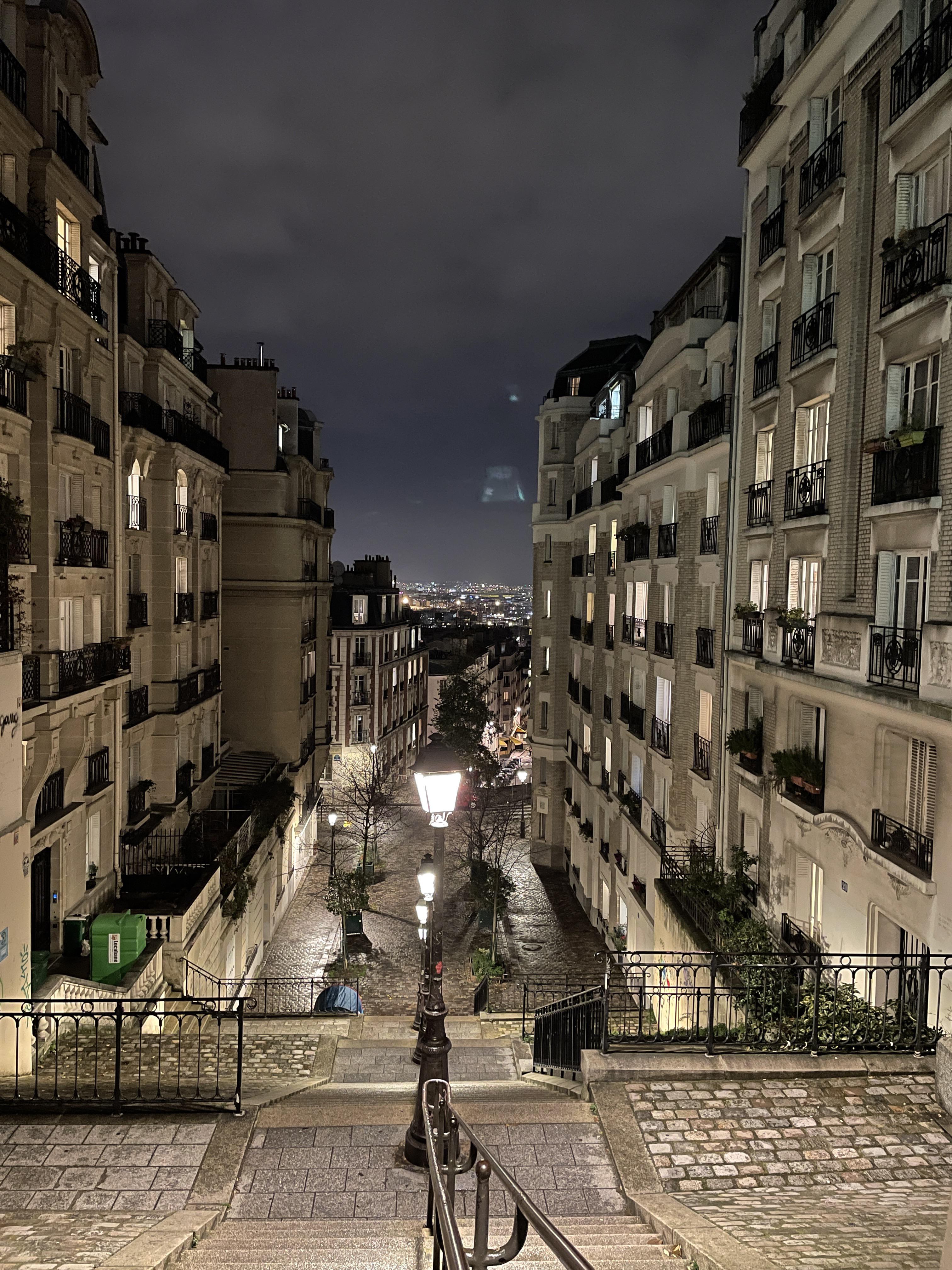 Rue du MontCenis, from Montmartre in the evening paris